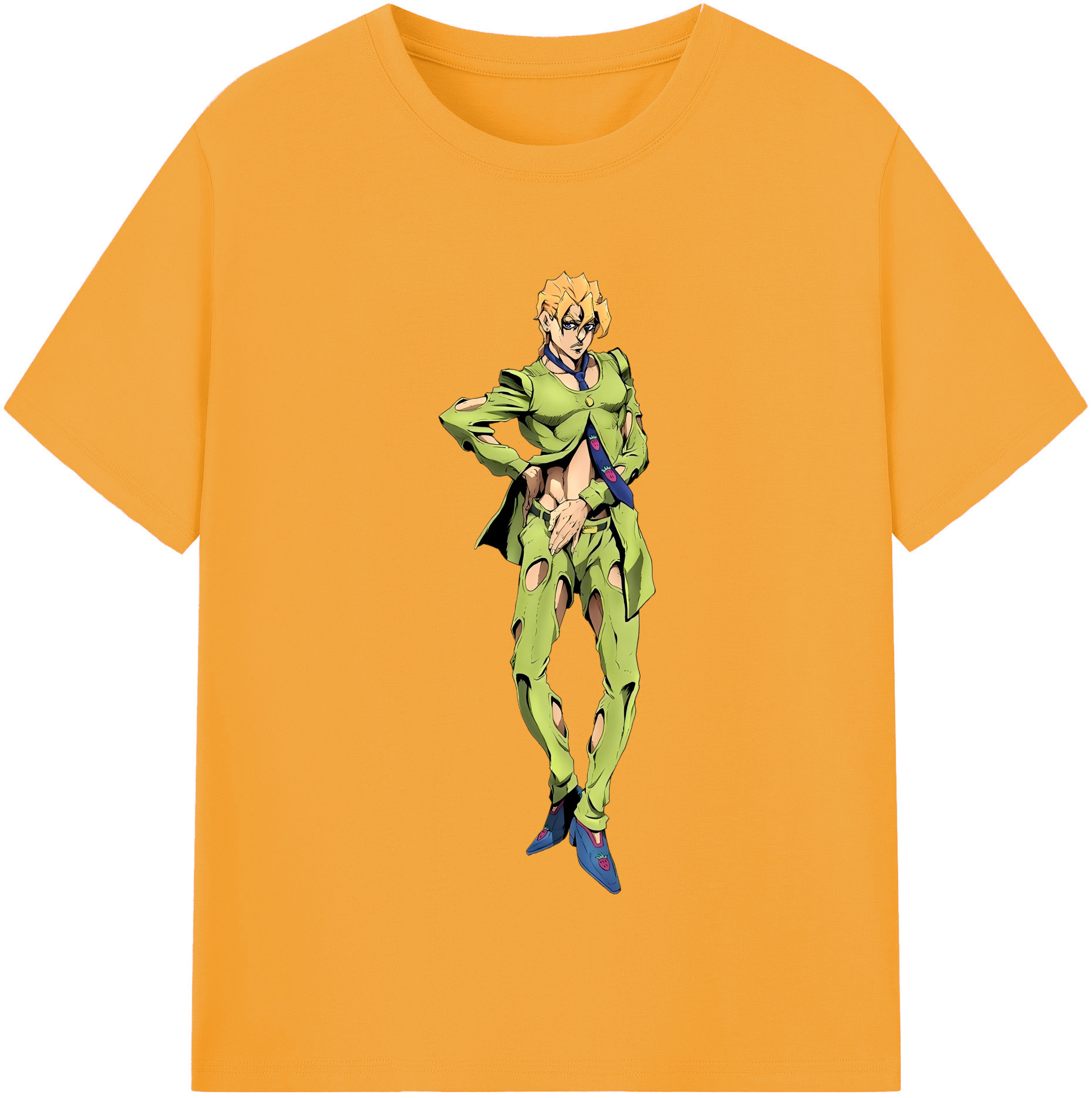 （画像用） ジョジョの奇妙な冒険 パンナコッタ?フー JoJo's Bizarre Adventure Pannacotta Fugo 綿100％半袖Tシャツ（フロントプリント）