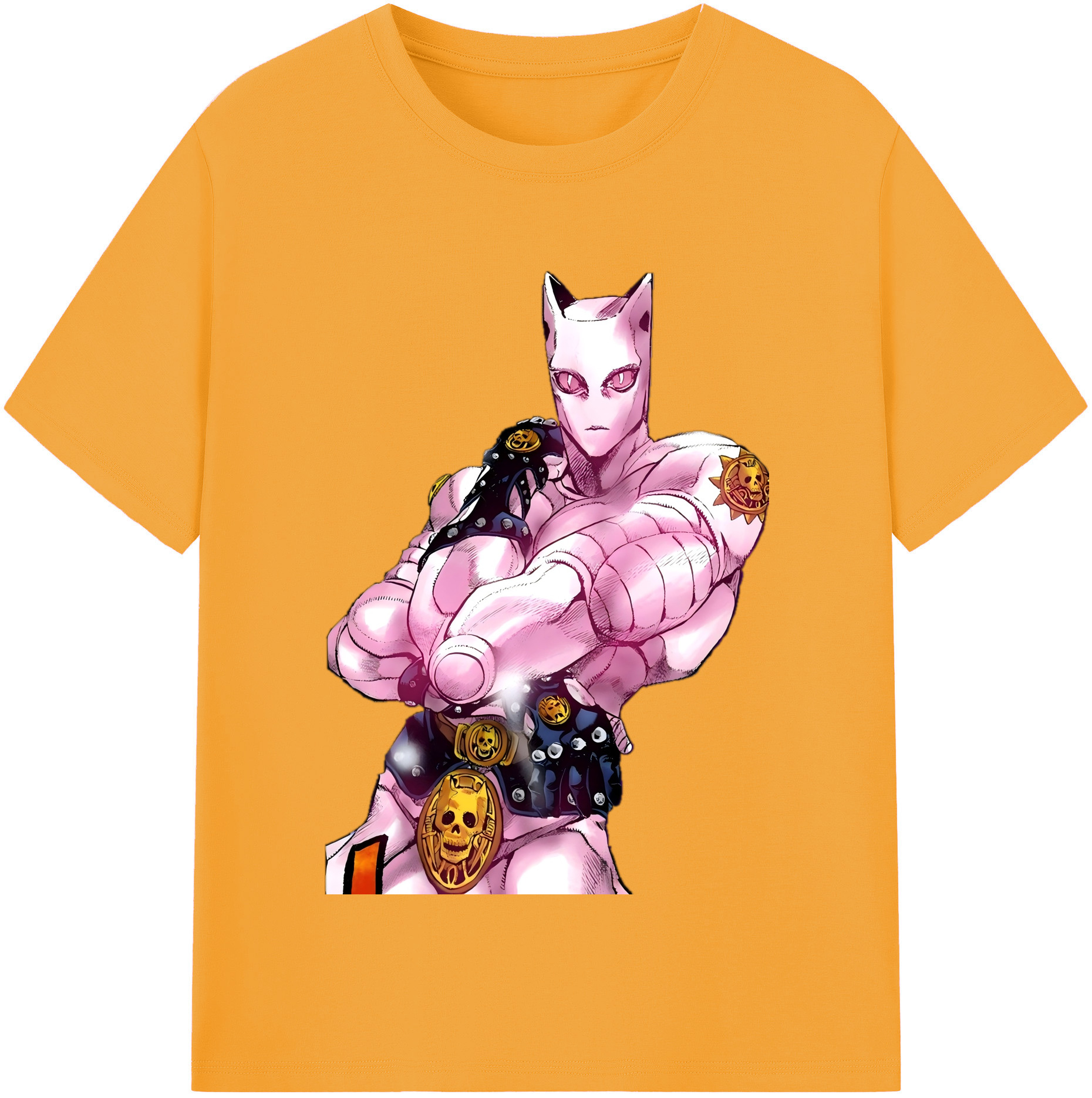 （画像用） ジョジョの奇妙な冒険 きら よしかげ JoJo's Bizarre Adventure Kira Yoshikage 綿100％半袖Tシャツ（フロントプリント）