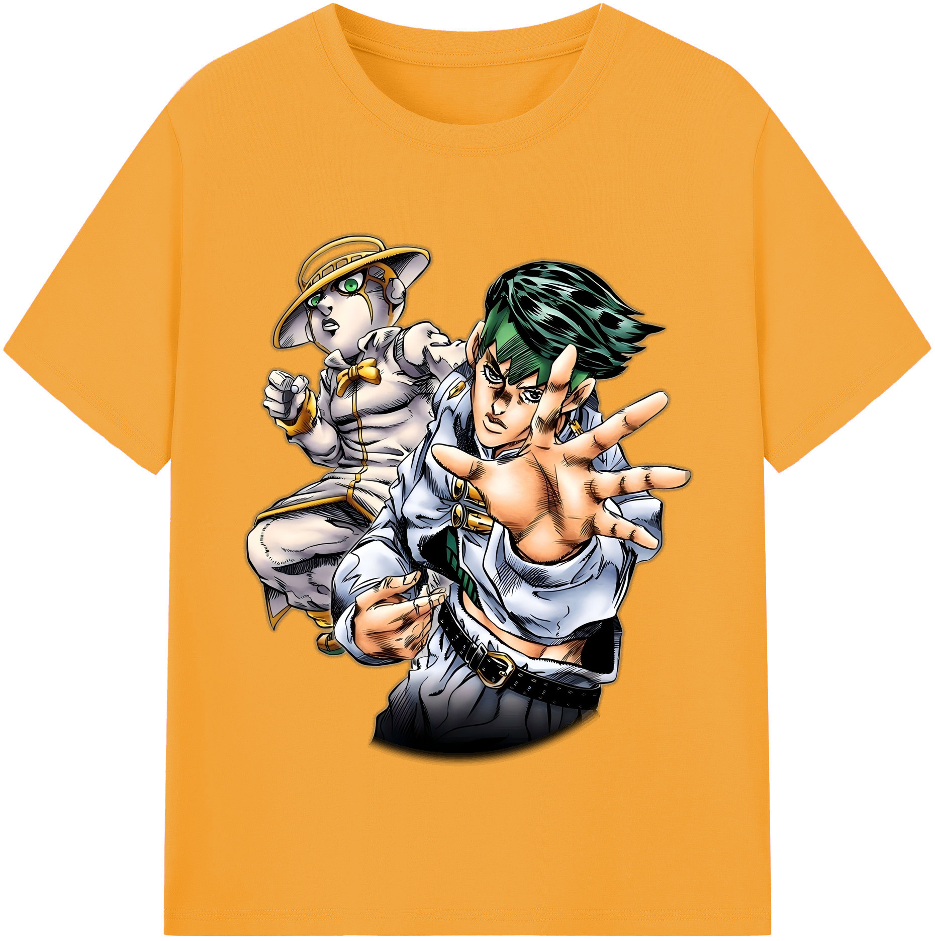 （画像用） ジョジョの奇妙な冒険 岸辺 露伴（きしべ ろはん） JoJo's Bizarre Adventure Rohan Kishibe 綿100％半袖Tシャツ（フロントプリント）