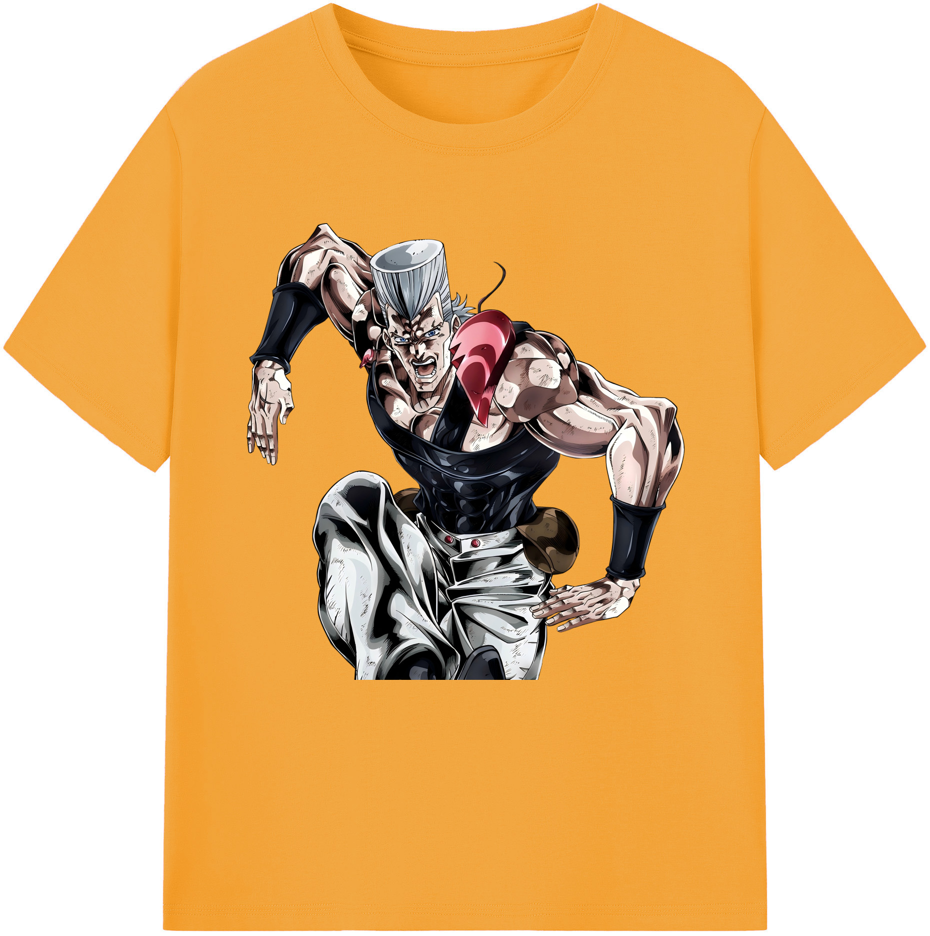（画像用） ジョジョの奇妙な冒険 ジャン＝ピエール?ポルナレフ JoJo's Bizarre Adventure Jan Pierre Polnareff 綿100％半袖Tシャツ（フロントプリント）