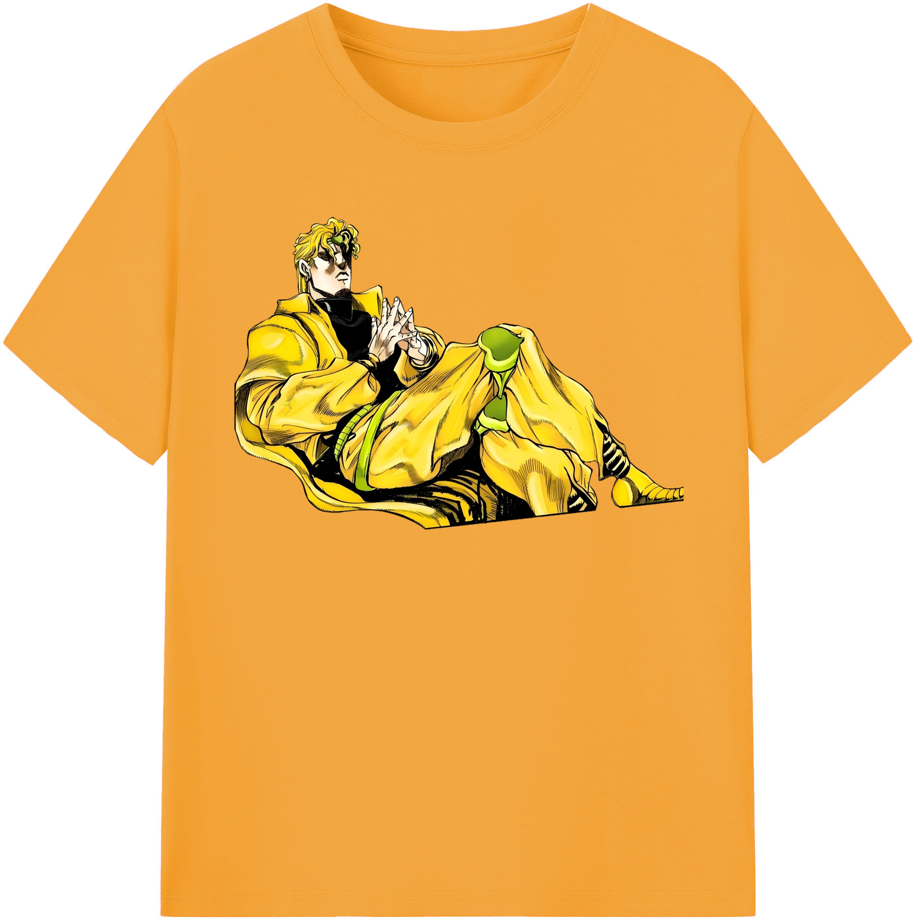 （画像用） ジョジョの奇妙な冒険 ディオ?ブランドー JoJo's Bizarre Adventure Dio Brando 綿100％半袖Tシャツ（フロントプリント）