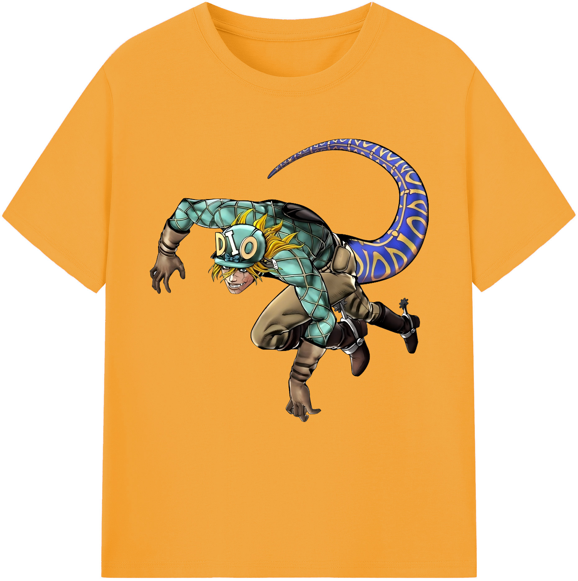 （画像用） ジョジョの奇妙な冒険 ディオ?ブランドー JoJo's Bizarre Adventure Dio Brando 綿100％半袖Tシャツ（フロントプリント）