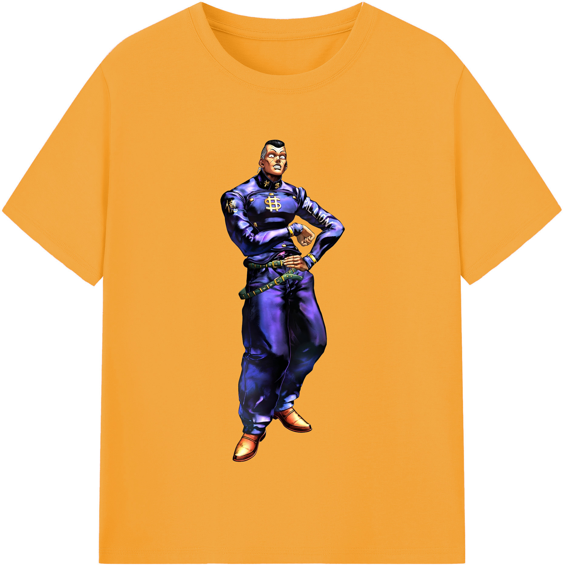 （画像用） ジョジョの奇妙な冒険 虹村億泰 にじむら おくやす JoJo's Bizarre Adventure Nijimura Okuyasu 綿100％半袖Tシャツ（フロントプリント）