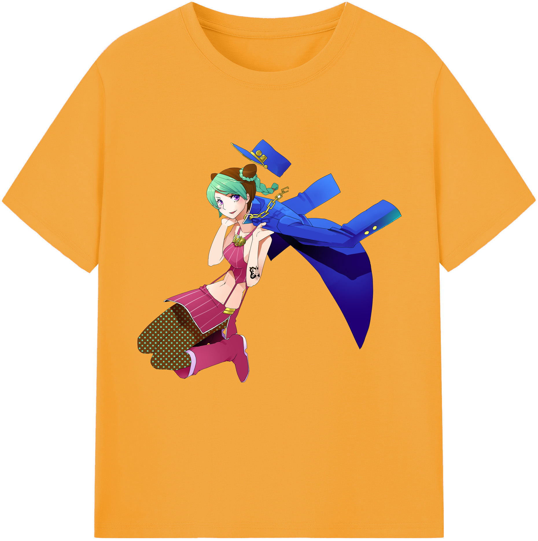 （画像用） "ジョジョの奇妙な冒険 くうじょう ジョリーン JoJo's Bizarre Adventure Jolyne Cujoh " 綿100％半袖Tシャツ（フロントプリント）