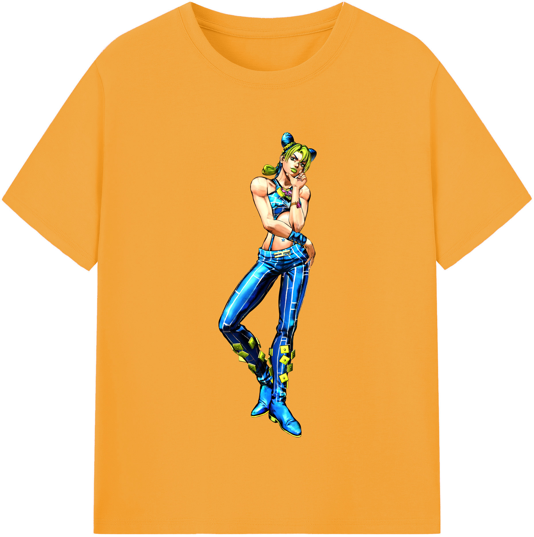 （画像用） "ジョジョの奇妙な冒険 くうじょう ジョリーン JoJo's Bizarre Adventure Jolyne Cujoh " 綿100％半袖Tシャツ（フロントプリント）