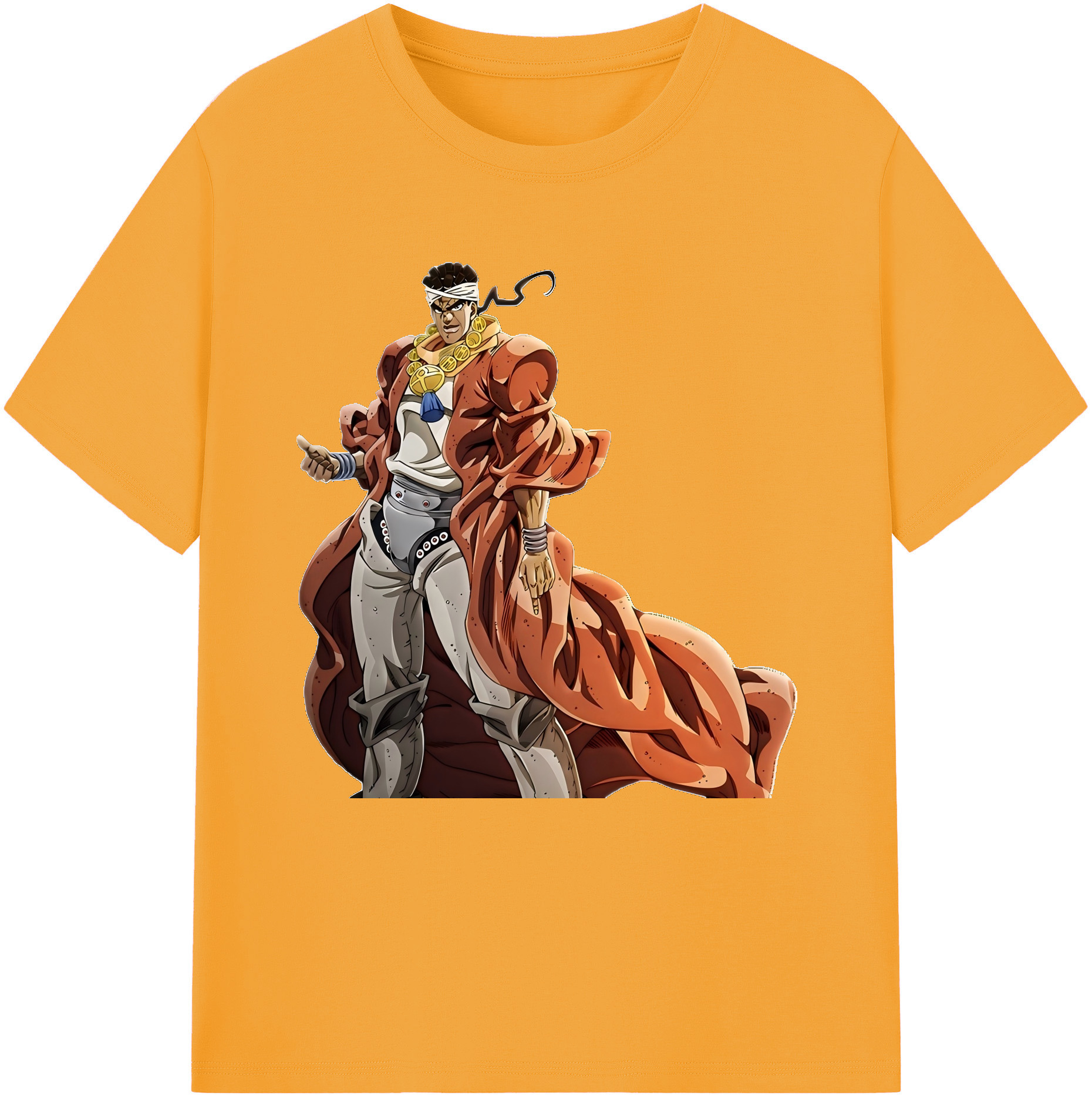 （画像用） ジョジョの奇妙な冒険 ムハンマド?アブドゥル JoJo's Bizarre Adventure Muhammad Avdol 綿100％半袖Tシャツ（フロントプリント）