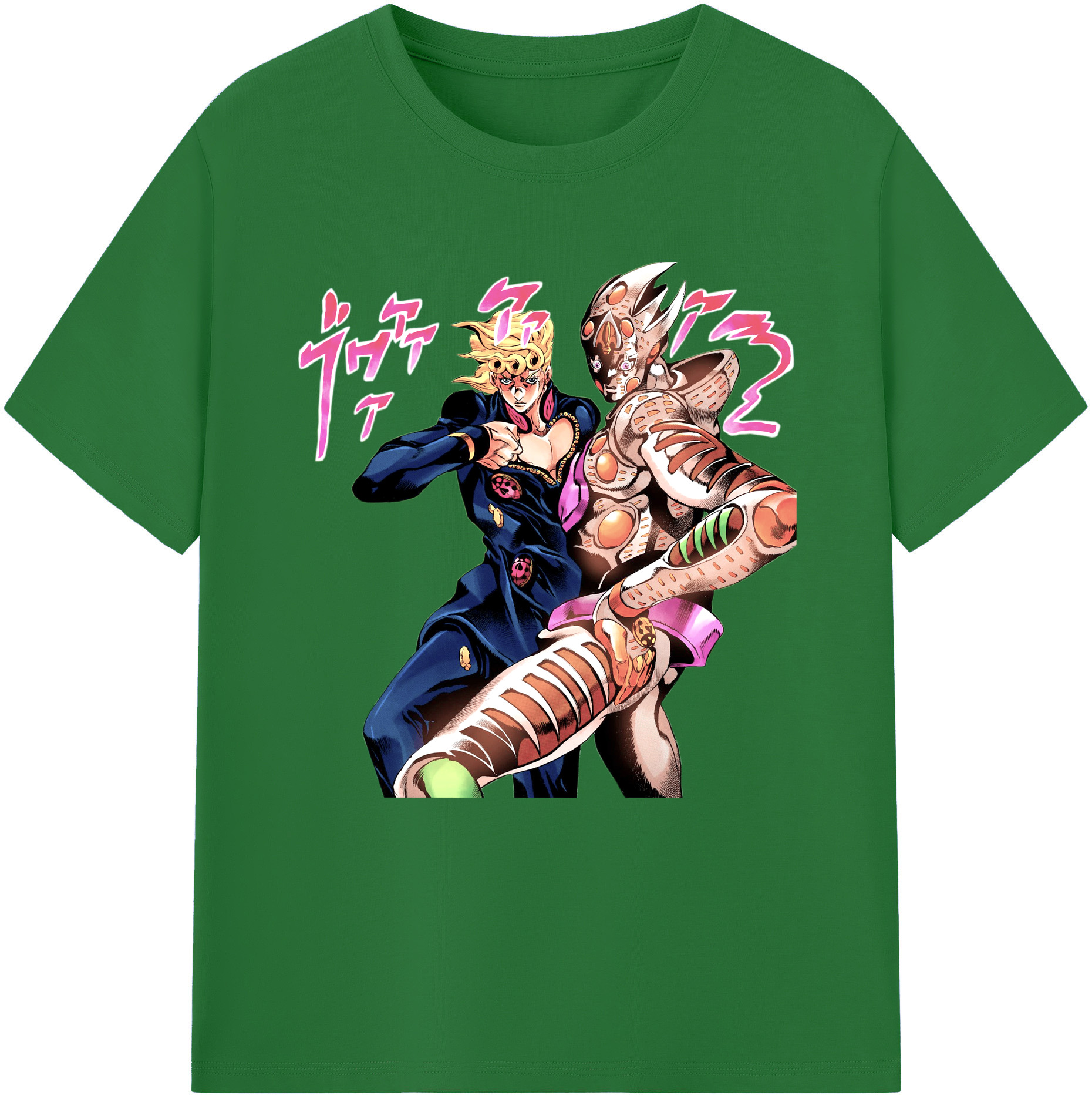 （画像用） ジョジョの奇妙な冒険 ジョルノ?ジョバァーナ JoJo's Bizarre Adventure Giorno Giovanna 綿100％半袖Tシャツ（フロントプリント）