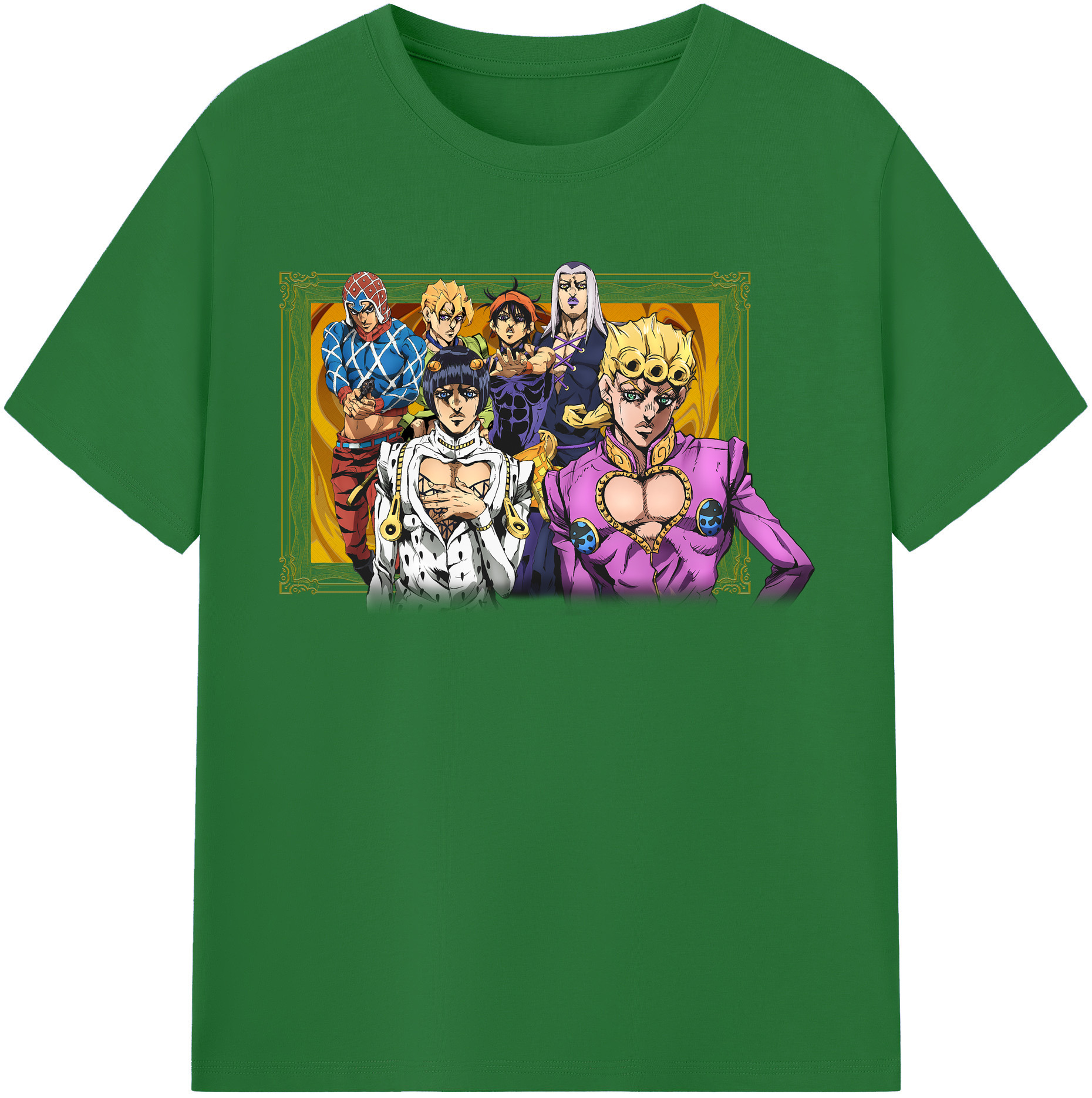 （画像用） ジョジョの奇妙な冒険 ジョルノ?ジョバァーナ JoJo's Bizarre Adventure Giorno Giovanna 綿100％半袖Tシャツ（フロントプリント）