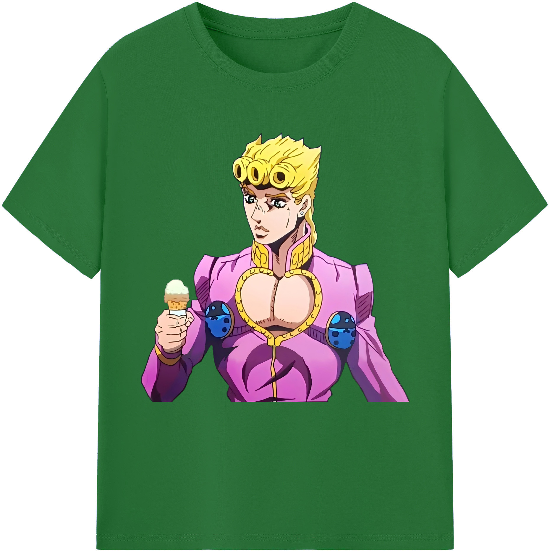 （画像用） ジョジョの奇妙な冒険 ジョルノ?ジョバァーナ JoJo's Bizarre Adventure Giorno Giovanna 綿100％半袖Tシャツ（フロントプリント）