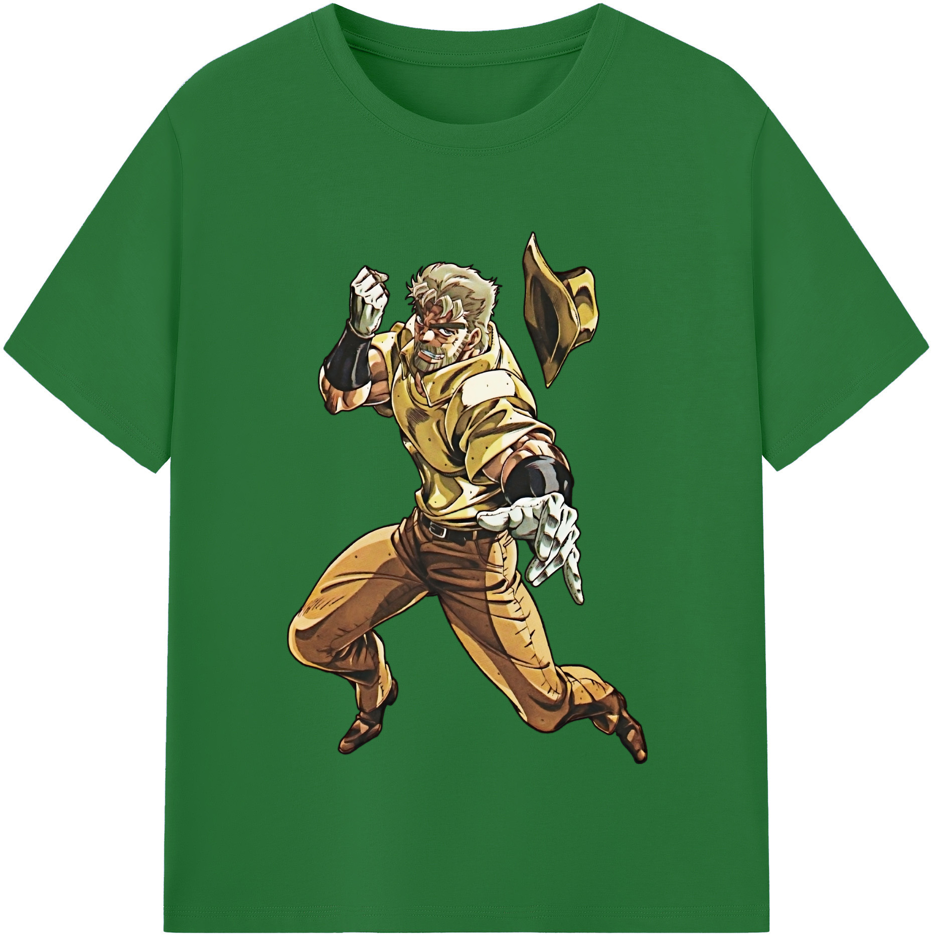 （画像用） ジョジョの奇妙な冒険 ジョセフ?ジョースター JoJo's Bizarre Adventure Joseph Joestar 綿100％半袖Tシャツ（フロントプリント）