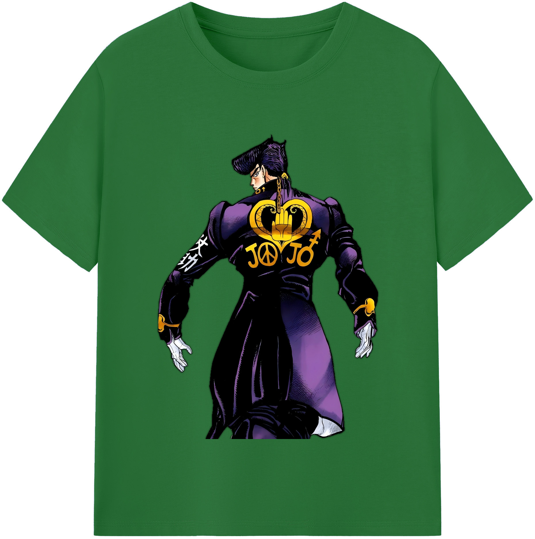 （画像用） ジョジョの奇妙な冒険 ひがしかた じょうすけ JoJo's Bizarre Adventure Higashikata Josuke 綿100％半袖Tシャツ（フロントプリント）