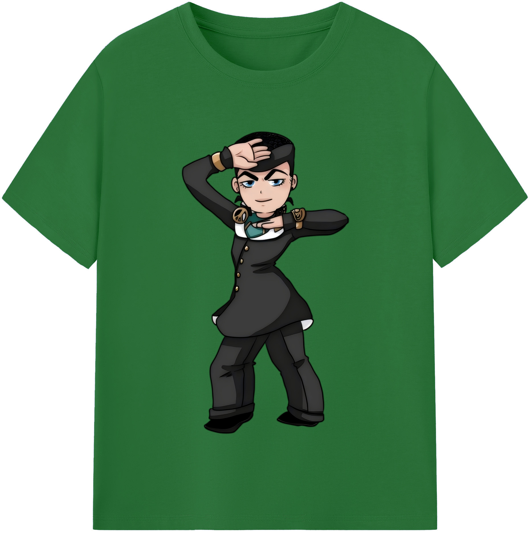 （画像用） ジョジョの奇妙な冒険 ひがしかた じょうすけ JoJo's Bizarre Adventure Higashikata Josuke 綿100％半袖Tシャツ（フロントプリント）