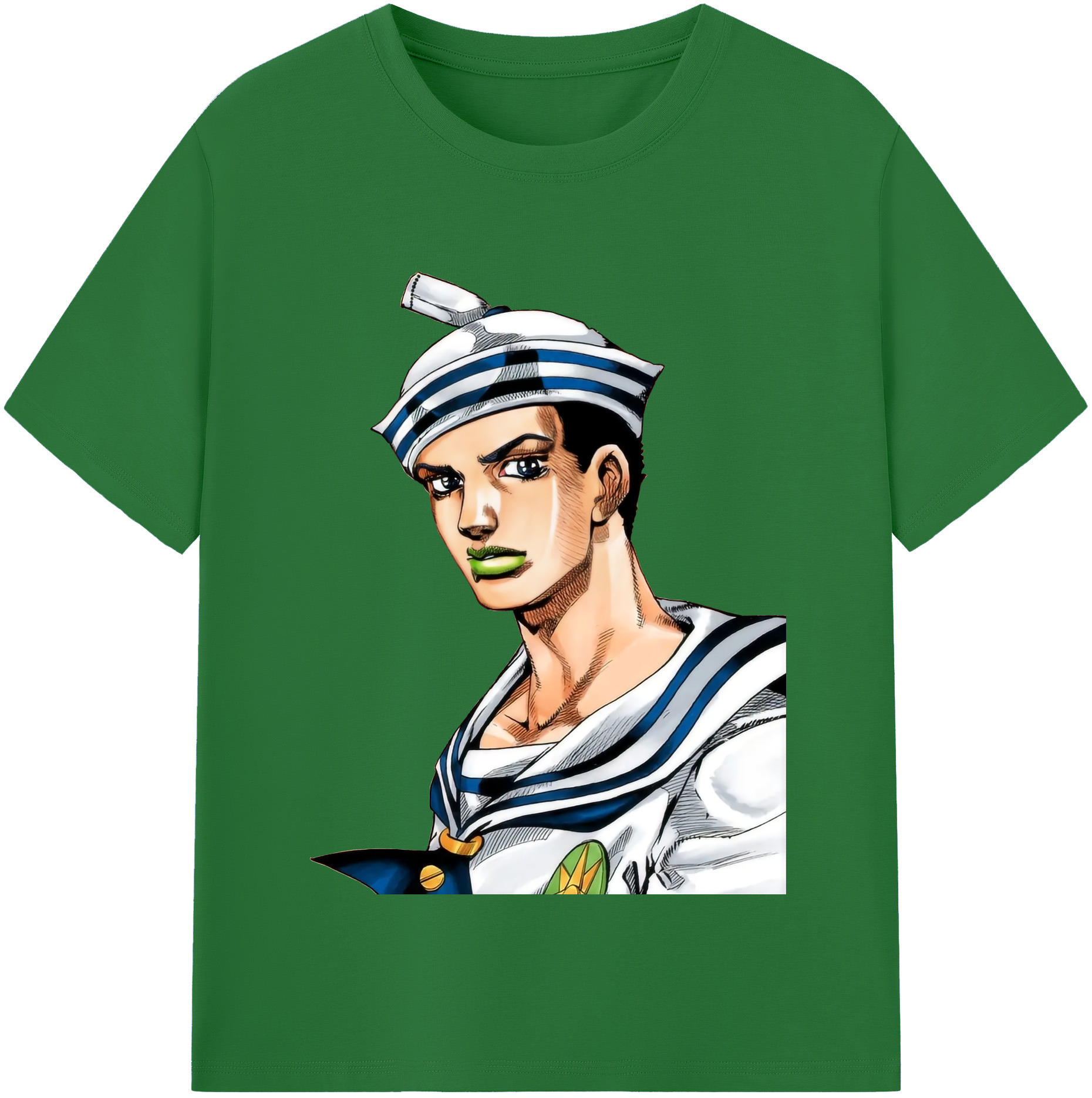 （画像用） ジョジョの奇妙な冒険 東方定助 JoJo's Bizarre Adventure Higashikata Josuke 綿100％半袖Tシャツ（フロントプリント）