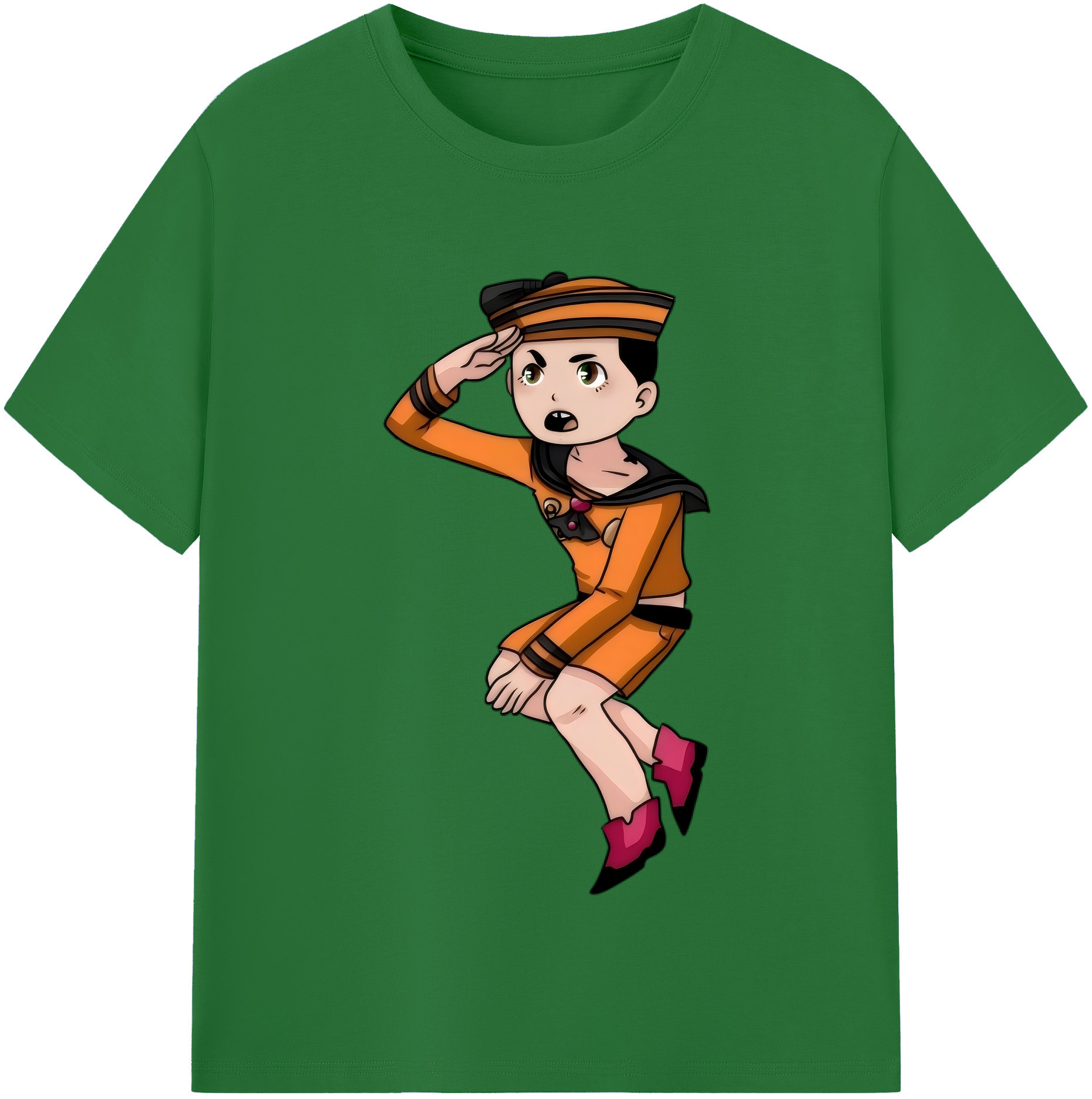 （画像用） ジョジョの奇妙な冒険 東方定助 JoJo's Bizarre Adventure Higashikata Josuke 綿100％半袖Tシャツ（フロントプリント）