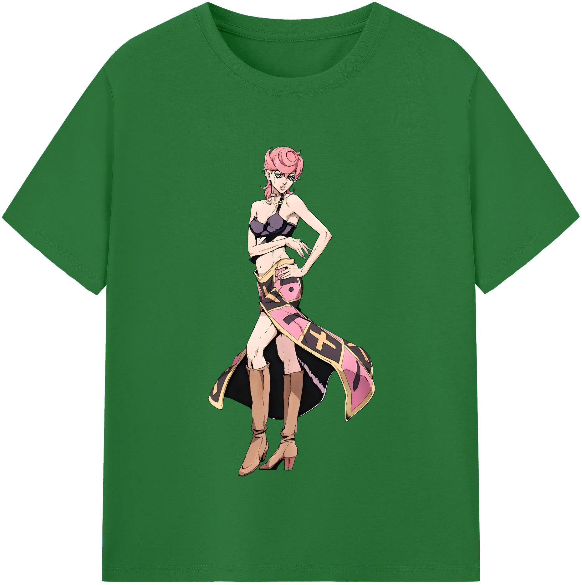 （画像用） ジョジョの奇妙な冒険 トリッシュ?ウナ JoJo's Bizarre Adventure Trish Una 綿100％半袖Tシャツ（フロントプリント）