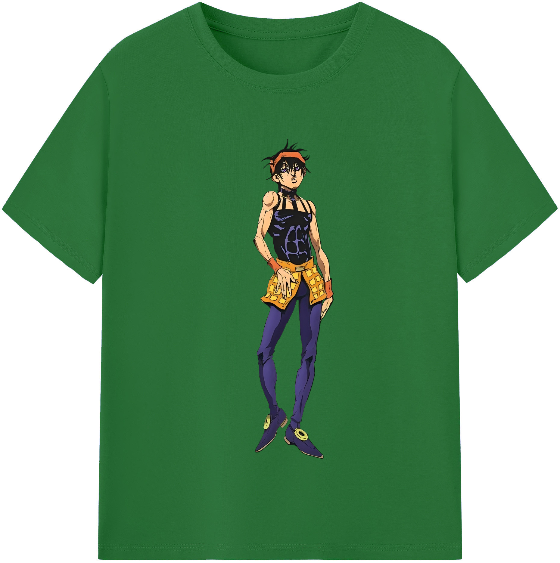 （画像用） ジョジョの奇妙な冒険 ナランチャ?ギルガ JoJo's Bizarre Adventure Narancia Ghirga 綿100％半袖Tシャツ（フロントプリント）