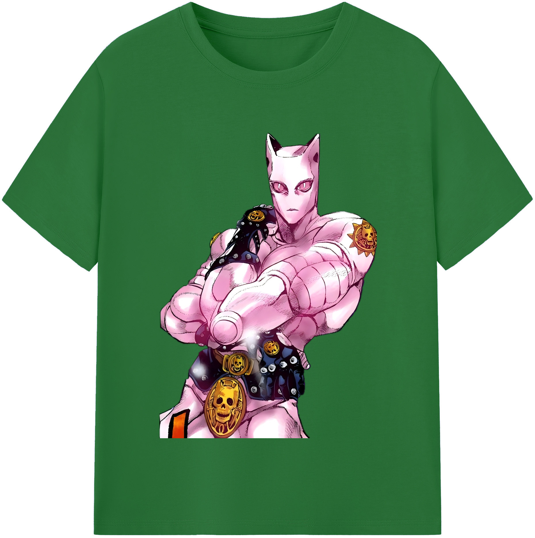（画像用） ジョジョの奇妙な冒険 きら よしかげ JoJo's Bizarre Adventure Kira Yoshikage 綿100％半袖Tシャツ（フロントプリント）