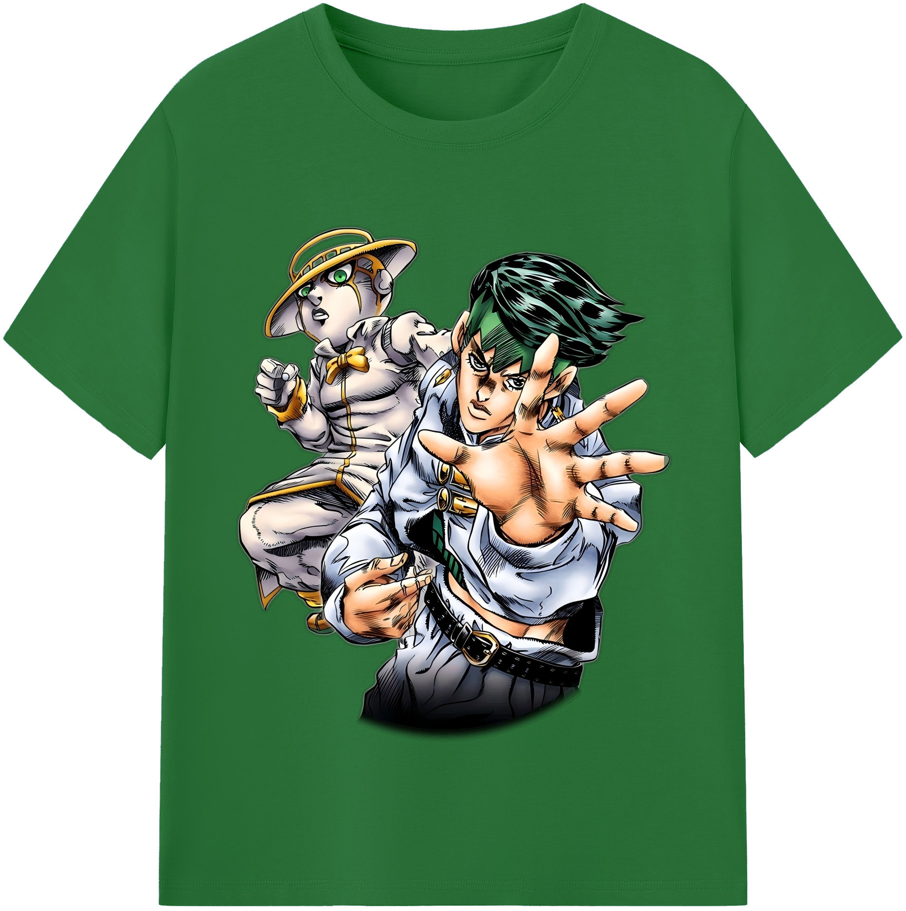 （画像用） ジョジョの奇妙な冒険 岸辺 露伴（きしべ ろはん） JoJo's Bizarre Adventure Rohan Kishibe 綿100％半袖Tシャツ（フロントプリント）