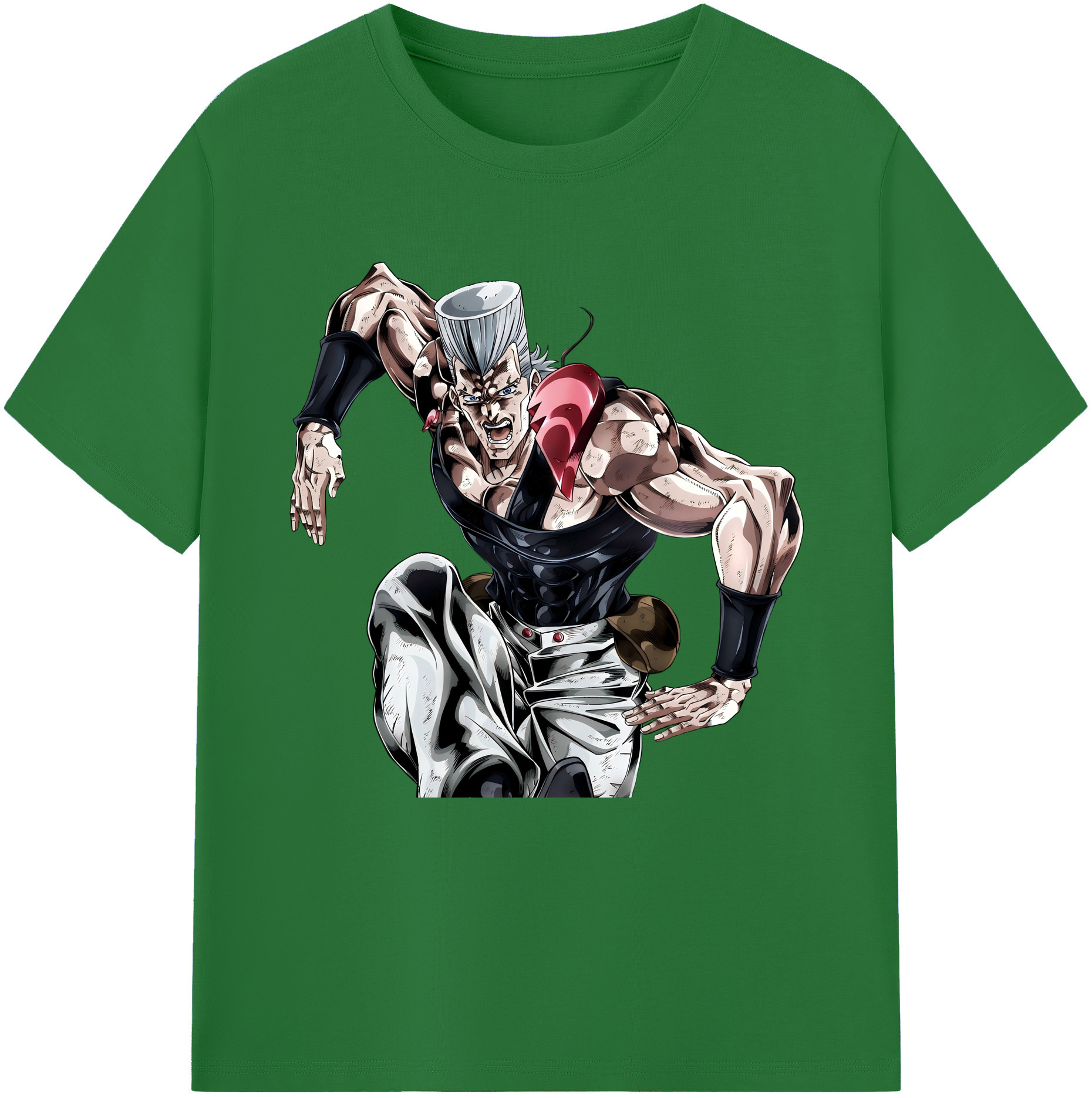 （画像用） ジョジョの奇妙な冒険 ジャン＝ピエール?ポルナレフ JoJo's Bizarre Adventure Jan Pierre Polnareff 綿100％半袖Tシャツ（フロントプリント）