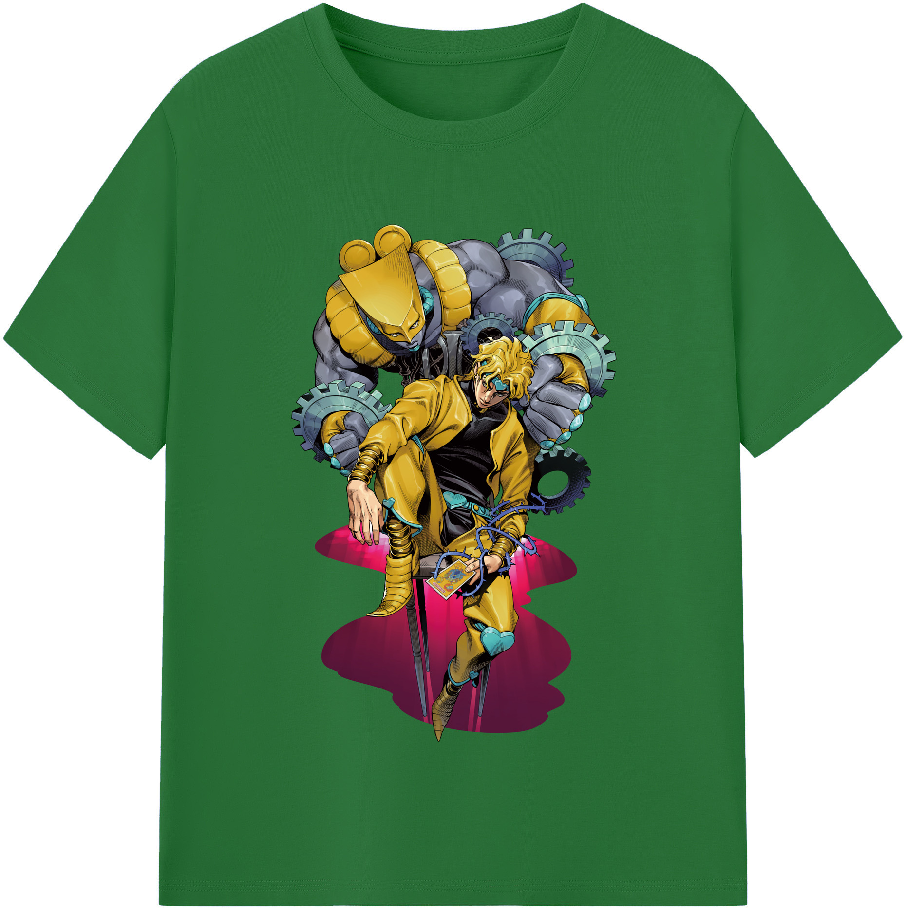 （画像用） ジョジョの奇妙な冒険 ディオ?ブランドー JoJo's Bizarre Adventure Dio Brando 綿100％半袖Tシャツ（フロントプリント）