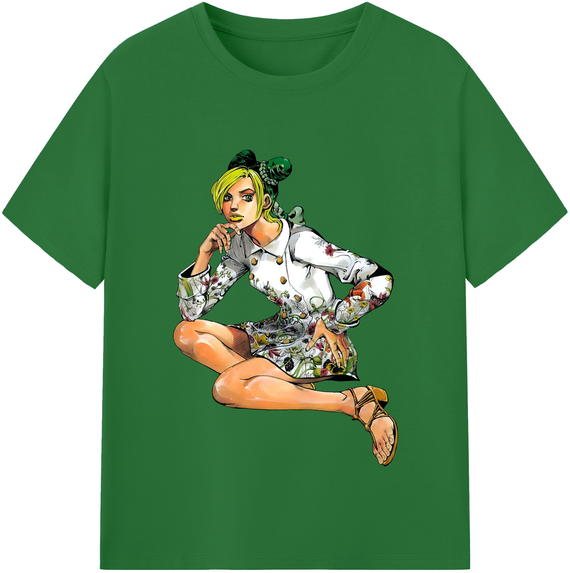 （画像用） "ジョジョの奇妙な冒険 くうじょう ジョリーン JoJo's Bizarre Adventure Jolyne Cujoh " 綿100％半袖Tシャツ（フロントプリント）