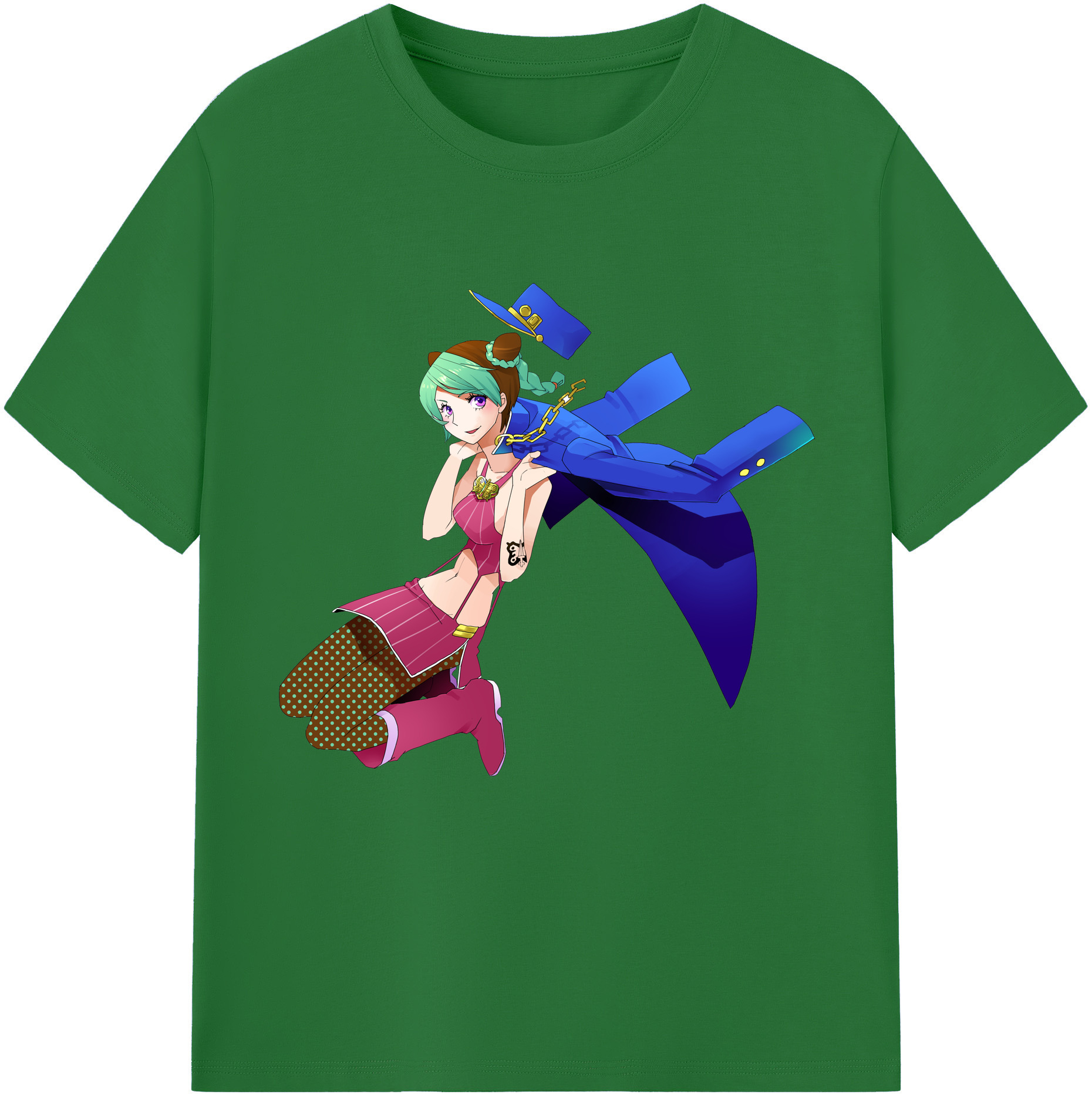 （画像用） "ジョジョの奇妙な冒険 くうじょう ジョリーン JoJo's Bizarre Adventure Jolyne Cujoh " 綿100％半袖Tシャツ（フロントプリント）