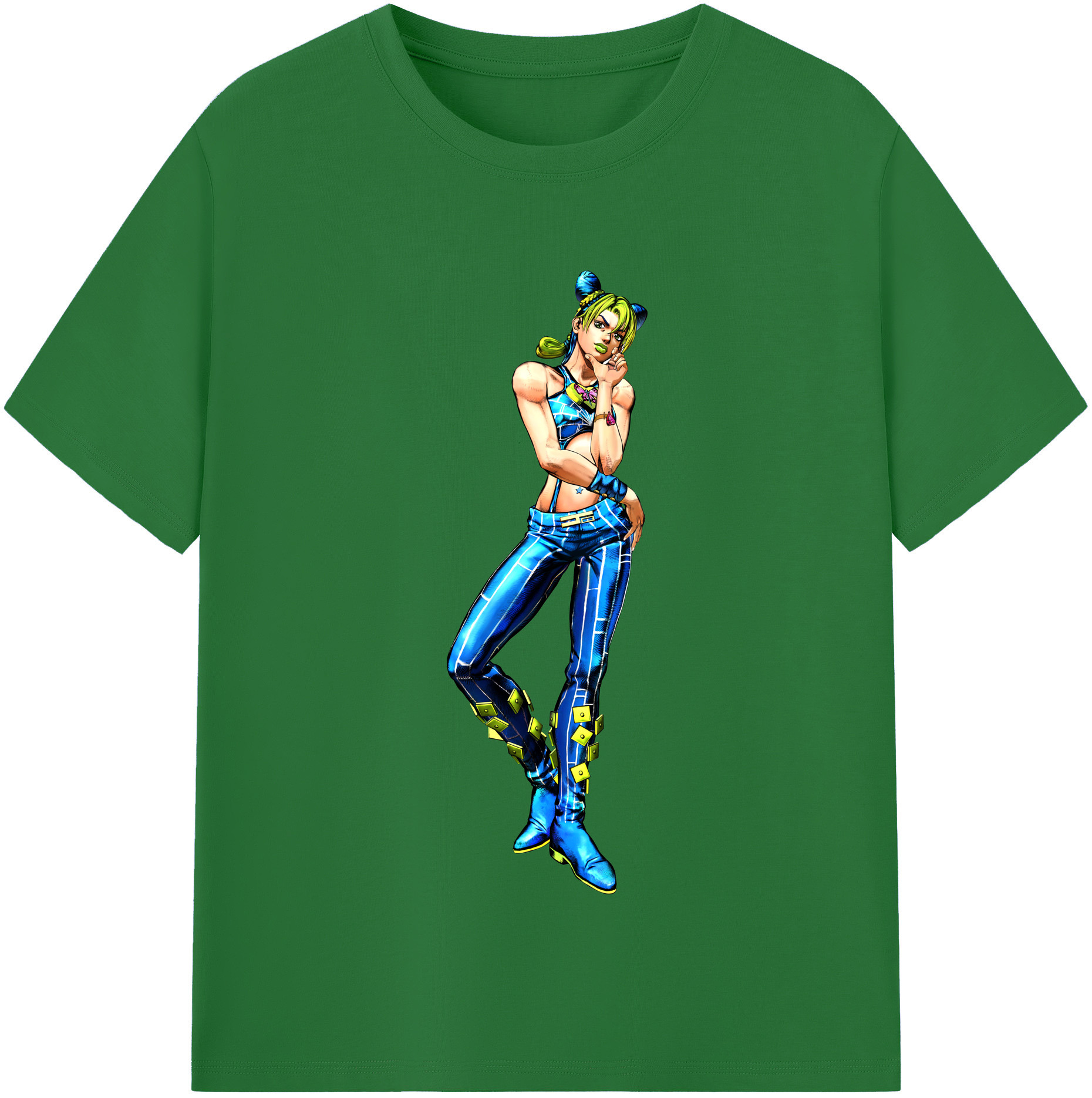 （画像用） "ジョジョの奇妙な冒険 くうじょう ジョリーン JoJo's Bizarre Adventure Jolyne Cujoh " 綿100％半袖Tシャツ（フロントプリント）