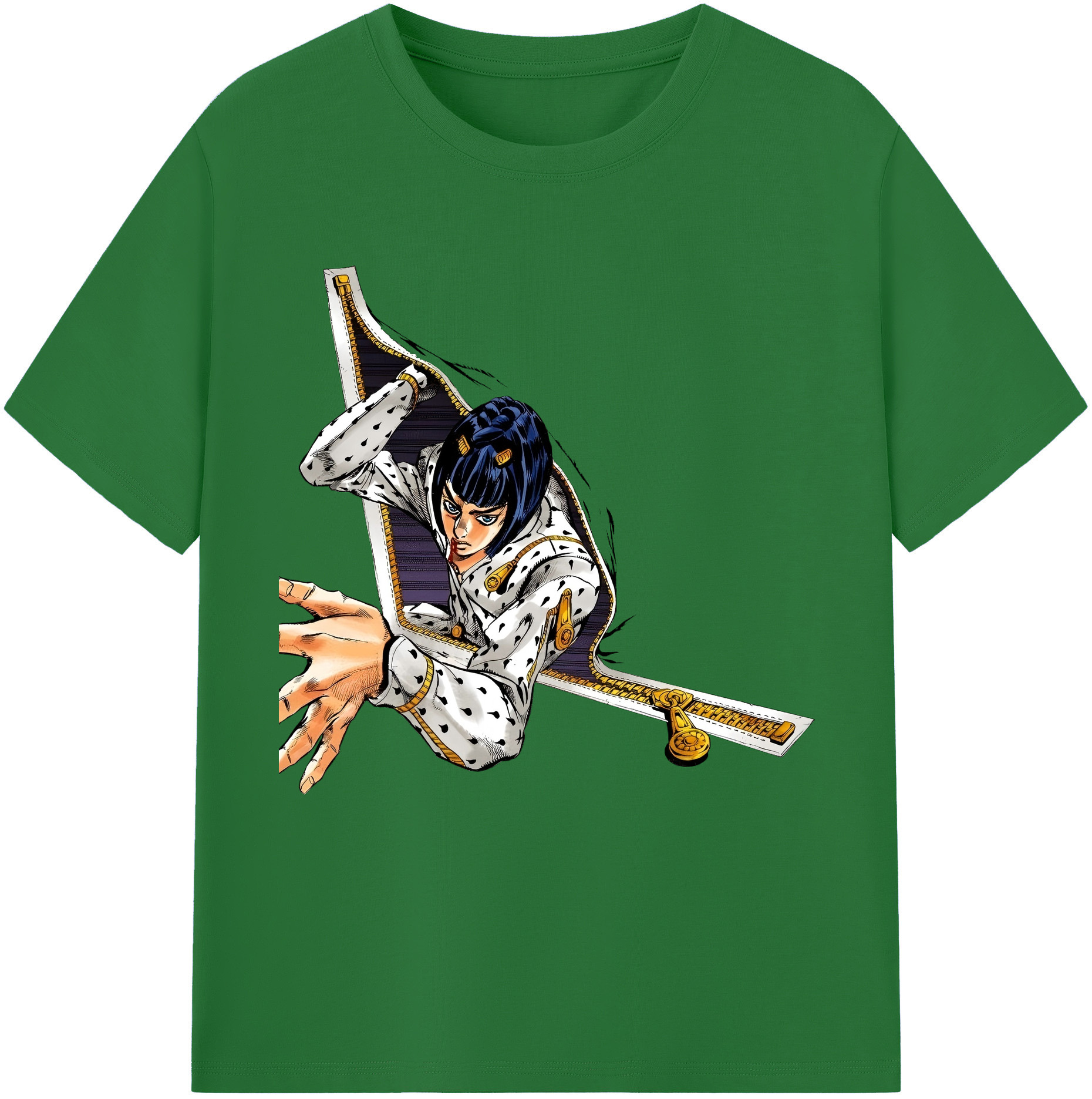 （画像用） ジョジョの奇妙な冒険 ブローノ?ブチャラティ JoJo's Bizarre Adventure Bruno Bucciarati 綿100％半袖Tシャツ（フロントプリント）