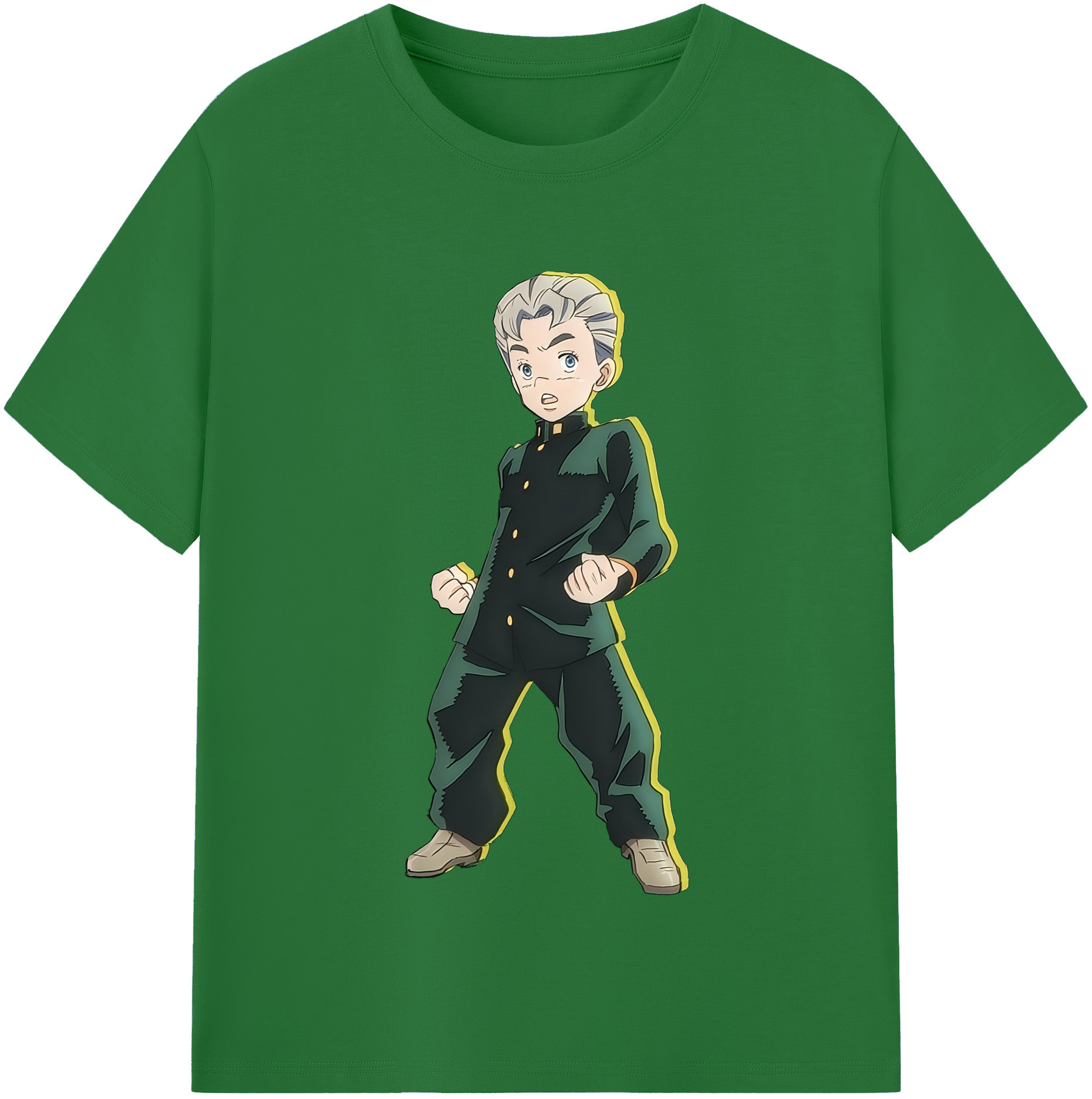 （画像用） ジョジョの奇妙な冒険 広瀨康一 JoJo's Bizarre Adventure Hirose Koichi 綿100％半袖Tシャツ（フロントプリント）