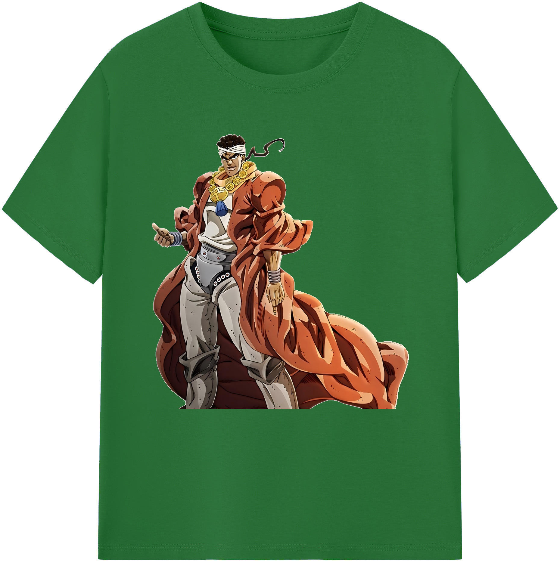 （画像用） ジョジョの奇妙な冒険 ムハンマド?アブドゥル JoJo's Bizarre Adventure Muhammad Avdol 綿100％半袖Tシャツ（フロントプリント）