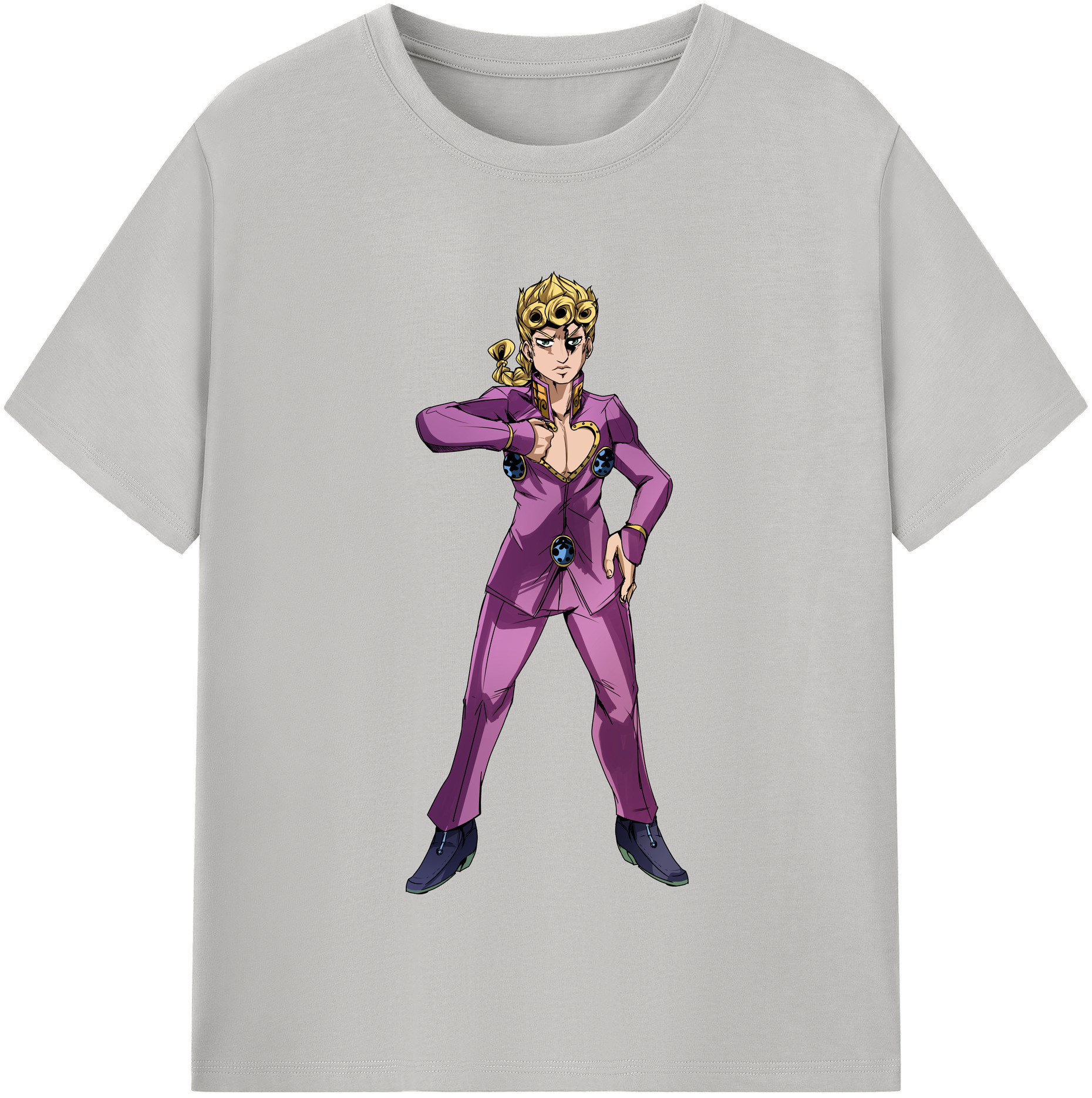 （画像用） ジョジョの奇妙な冒険 ジョルノ?ジョバァーナ JoJo's Bizarre Adventure Giorno Giovanna 綿100％半袖Tシャツ（フロントプリント）