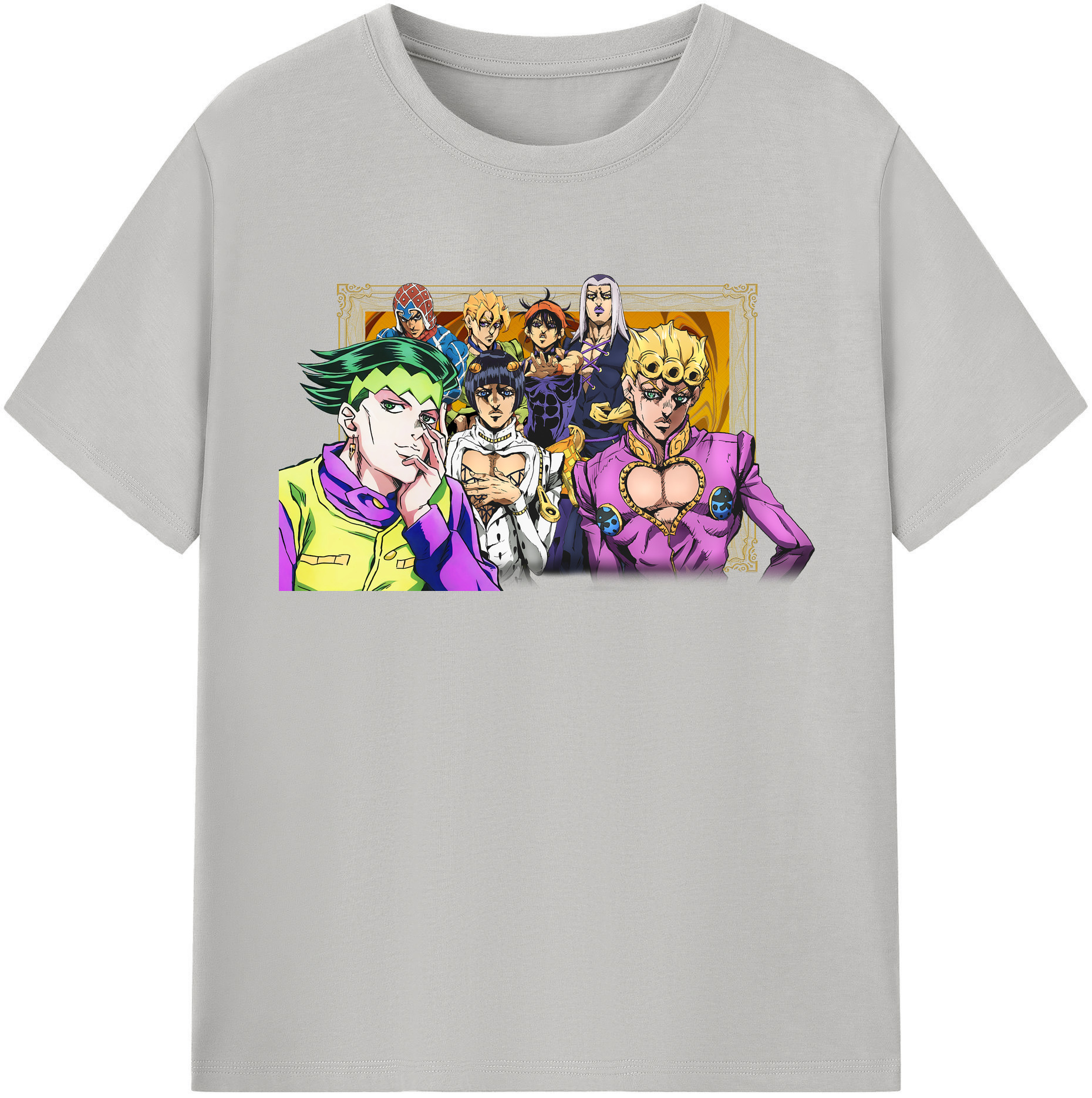 （画像用） ジョジョの奇妙な冒険 ジョルノ?ジョバァーナ JoJo's Bizarre Adventure Giorno Giovanna 綿100％半袖Tシャツ（フロントプリント）
