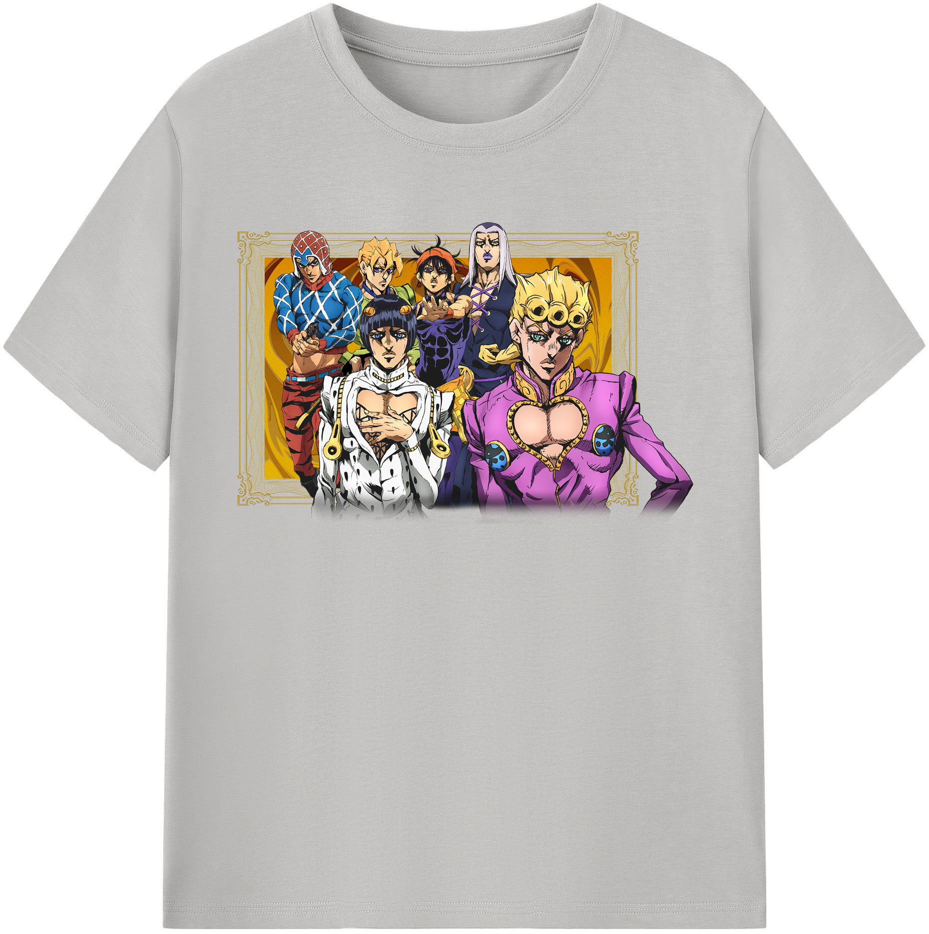 （画像用） ジョジョの奇妙な冒険 ジョルノ?ジョバァーナ JoJo's Bizarre Adventure Giorno Giovanna 綿100％半袖Tシャツ（フロントプリント）