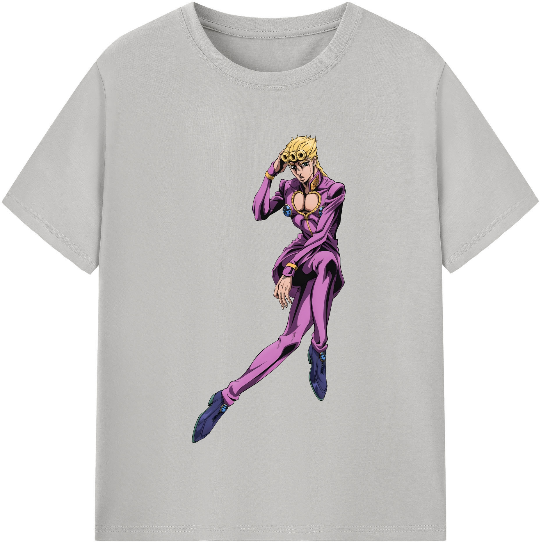 （画像用） ジョジョの奇妙な冒険 ジョルノ?ジョバァーナ JoJo's Bizarre Adventure Giorno Giovanna 綿100％半袖Tシャツ（フロントプリント）