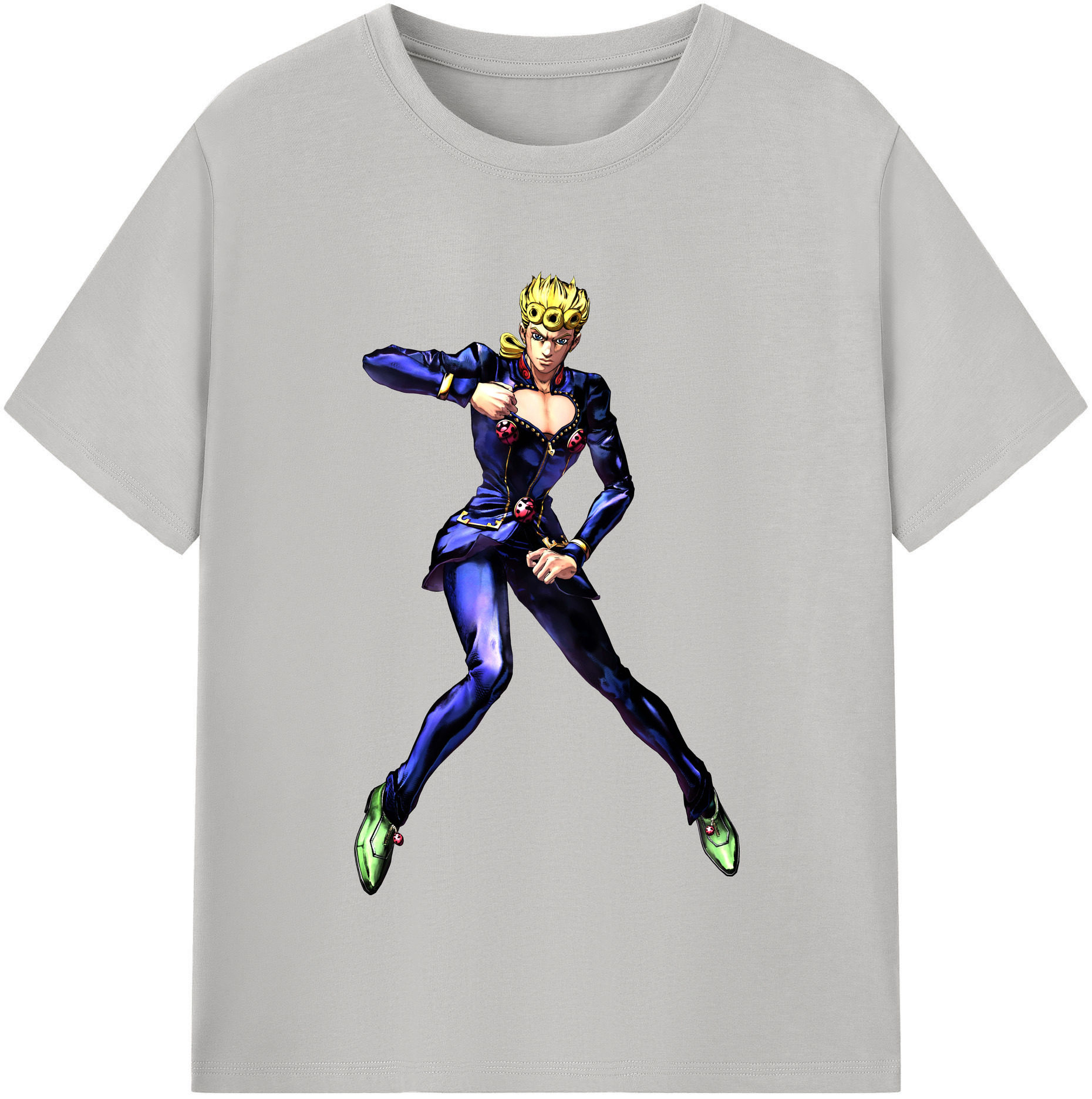 （画像用） ジョジョの奇妙な冒険 ジョルノ?ジョバァーナ JoJo's Bizarre Adventure Giorno Giovanna 綿100％半袖Tシャツ（フロントプリント）