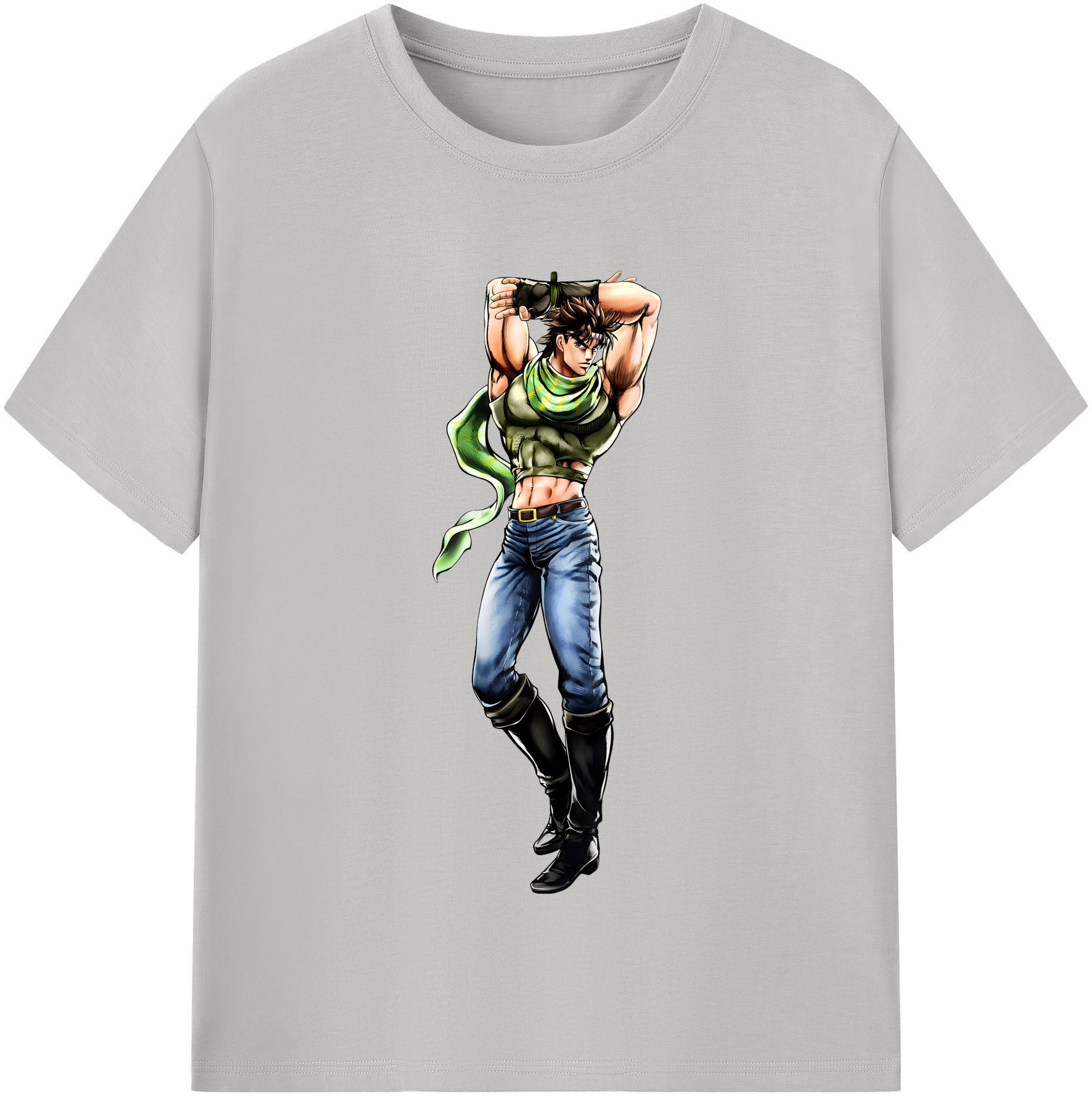 （画像用） ジョジョの奇妙な冒険 ジョセフ?ジョースター JoJo's Bizarre Adventure Joseph Joestar 綿100％半袖Tシャツ（フロントプリント）