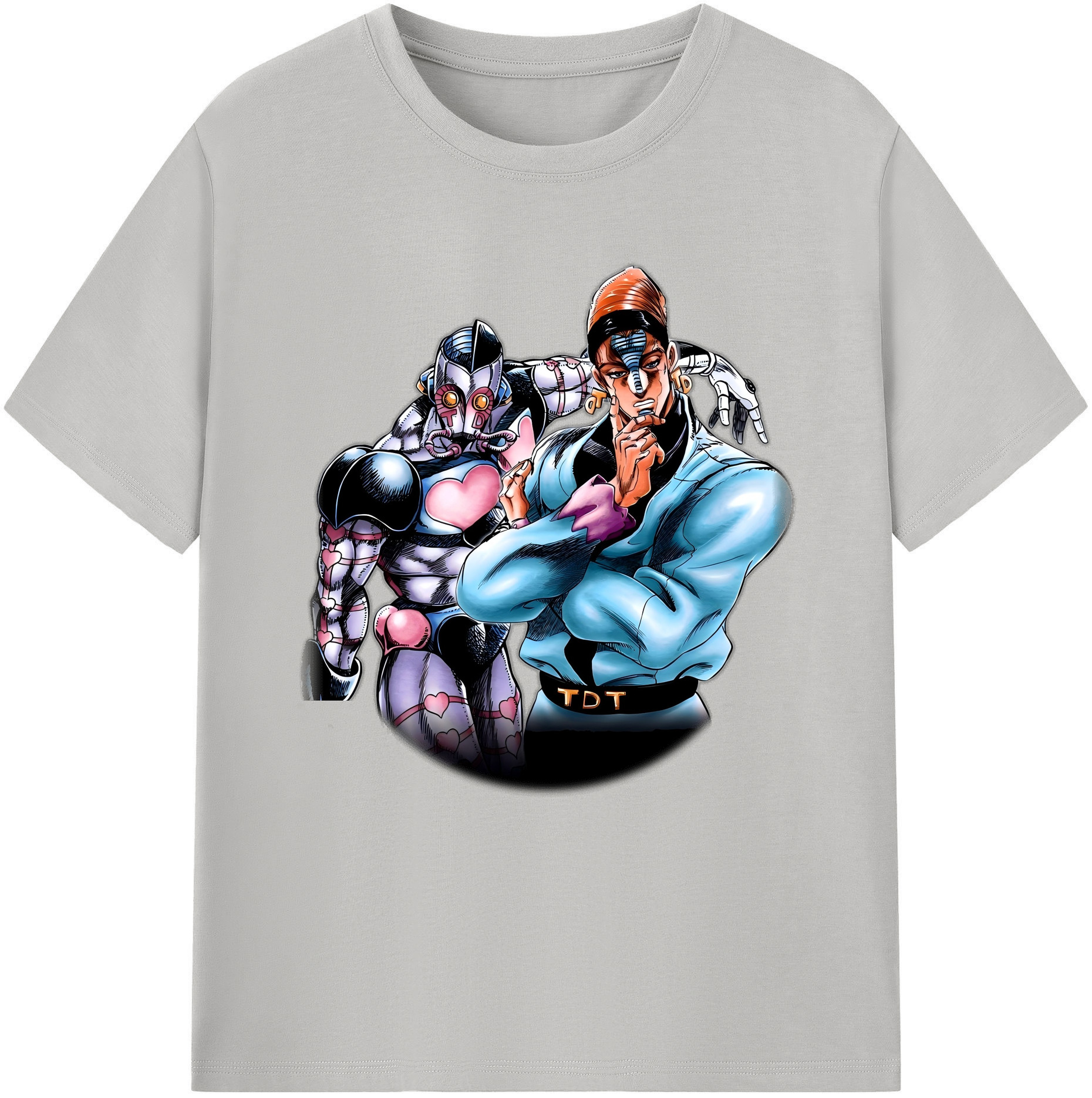 （画像用） ジョジョの奇妙な冒険 ひがしかた じょうすけ JoJo's Bizarre Adventure Higashikata Josuke 綿100％半袖Tシャツ（フロントプリント）