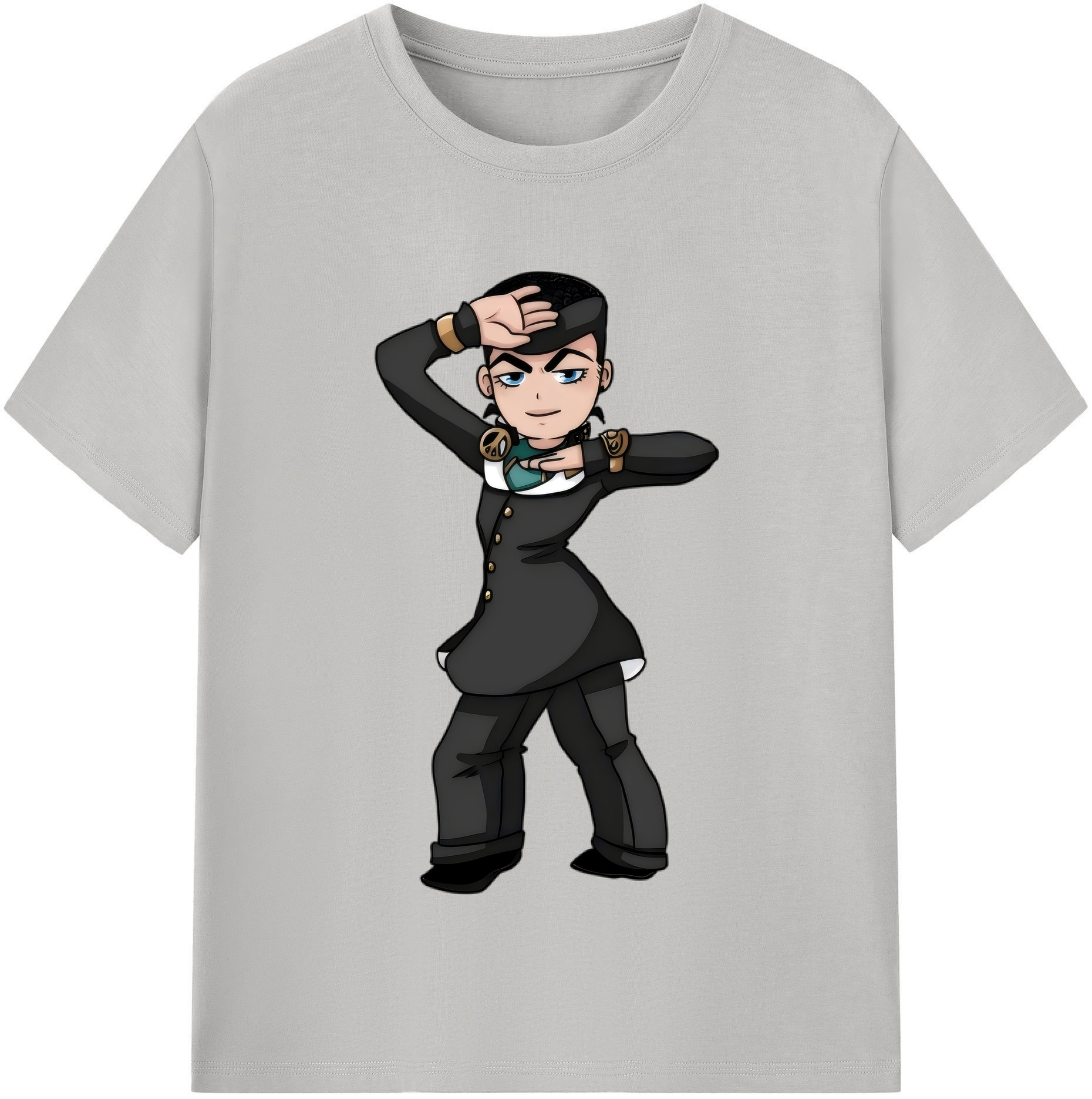 （画像用） ジョジョの奇妙な冒険 ひがしかた じょうすけ JoJo's Bizarre Adventure Higashikata Josuke 綿100％半袖Tシャツ（フロントプリント）