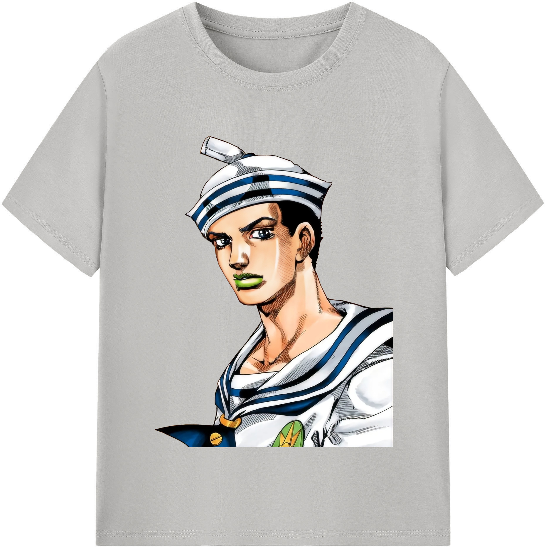 （画像用） ジョジョの奇妙な冒険 東方定助 JoJo's Bizarre Adventure Higashikata Josuke 綿100％半袖Tシャツ（フロントプリント）