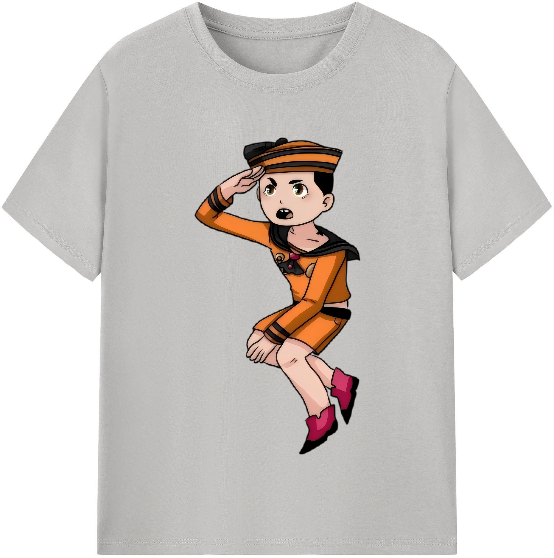 （画像用） ジョジョの奇妙な冒険 東方定助 JoJo's Bizarre Adventure Higashikata Josuke 綿100％半袖Tシャツ（フロントプリント）