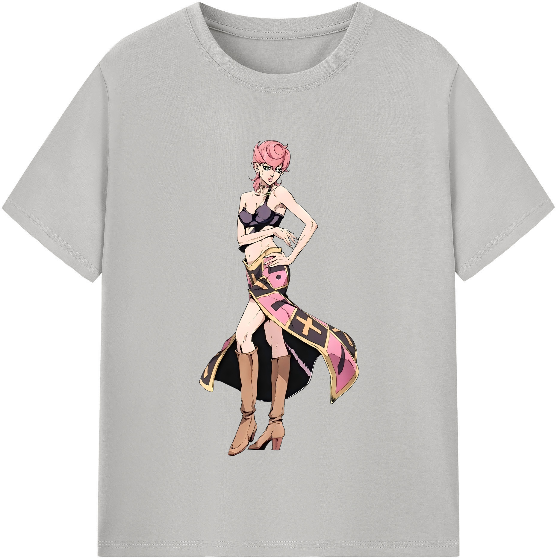 （画像用） ジョジョの奇妙な冒険 トリッシュ?ウナ JoJo's Bizarre Adventure Trish Una 綿100％半袖Tシャツ（フロントプリント）