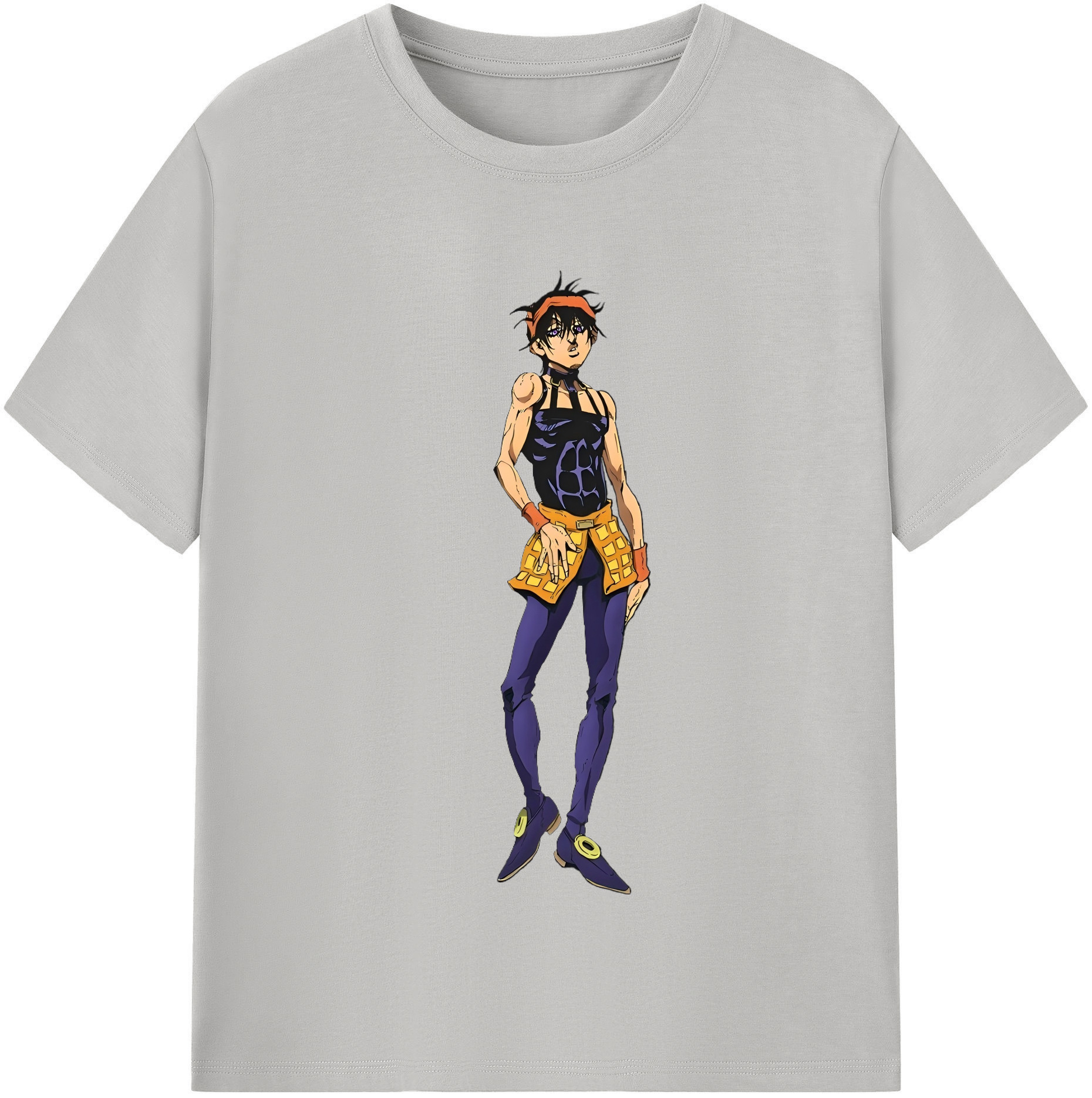 （画像用） ジョジョの奇妙な冒険 ナランチャ?ギルガ JoJo's Bizarre Adventure Narancia Ghirga 綿100％半袖Tシャツ（フロントプリント）