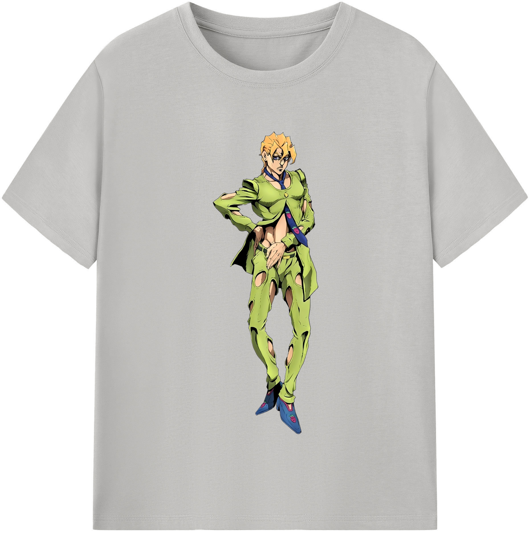 （画像用） ジョジョの奇妙な冒険 パンナコッタ?フー JoJo's Bizarre Adventure Pannacotta Fugo 綿100％半袖Tシャツ（フロントプリント）