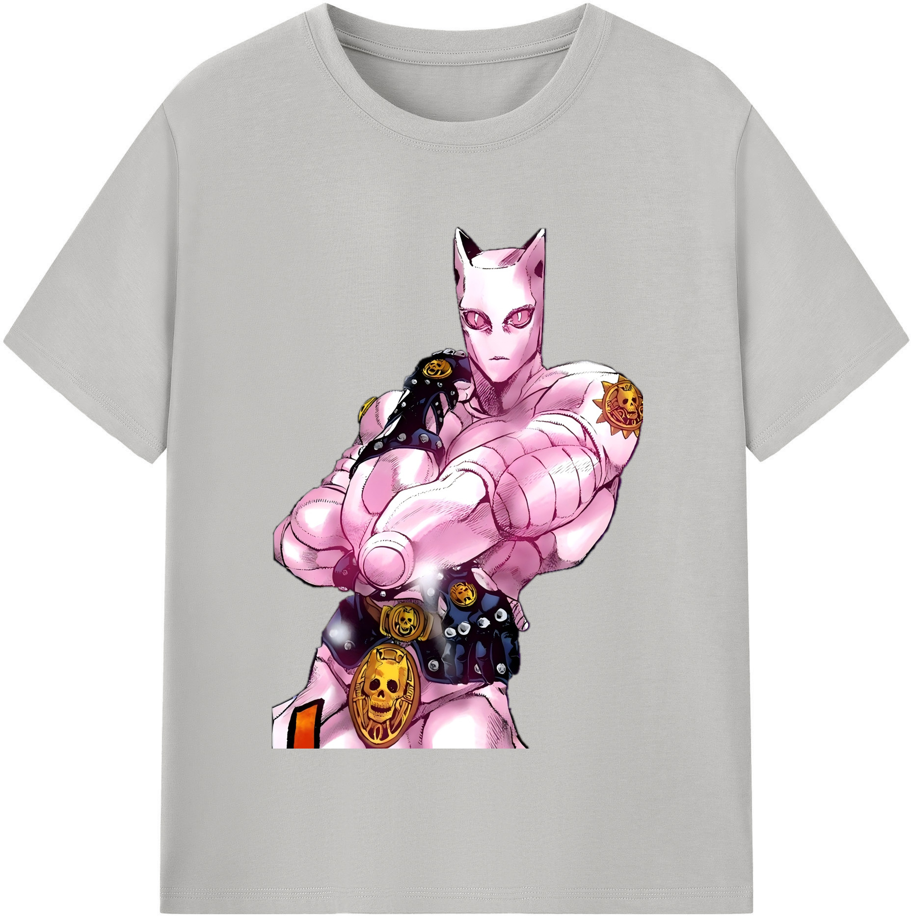 （画像用） ジョジョの奇妙な冒険 きら よしかげ JoJo's Bizarre Adventure Kira Yoshikage 綿100％半袖Tシャツ（フロントプリント）