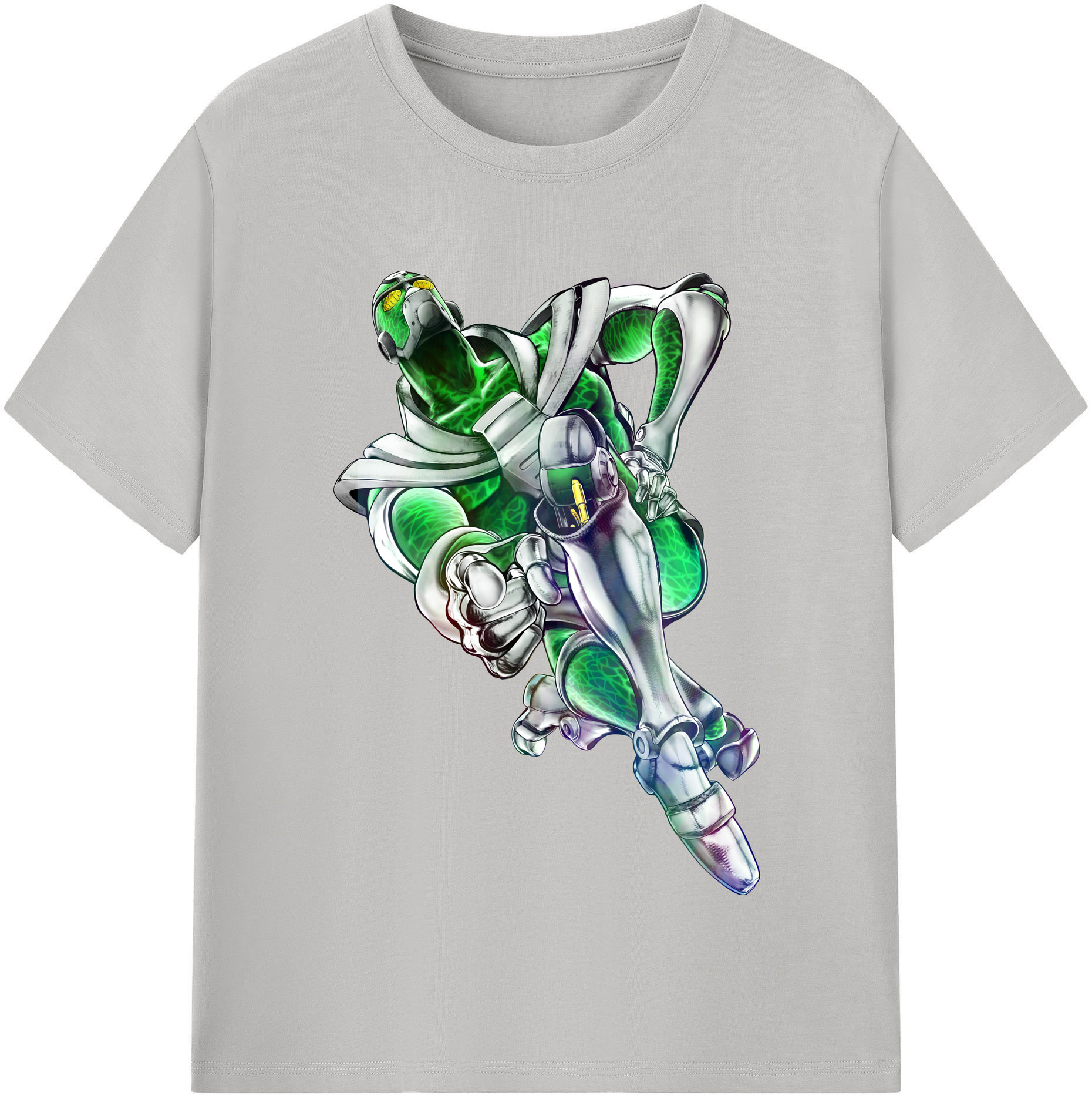 （画像用） ジョジョの奇妙な冒険 花京院 典明（かきょういん のりあき） JoJo's Bizarre Adventure Kakyoin Noriaki 綿100％半袖Tシャツ（フロントプリント）