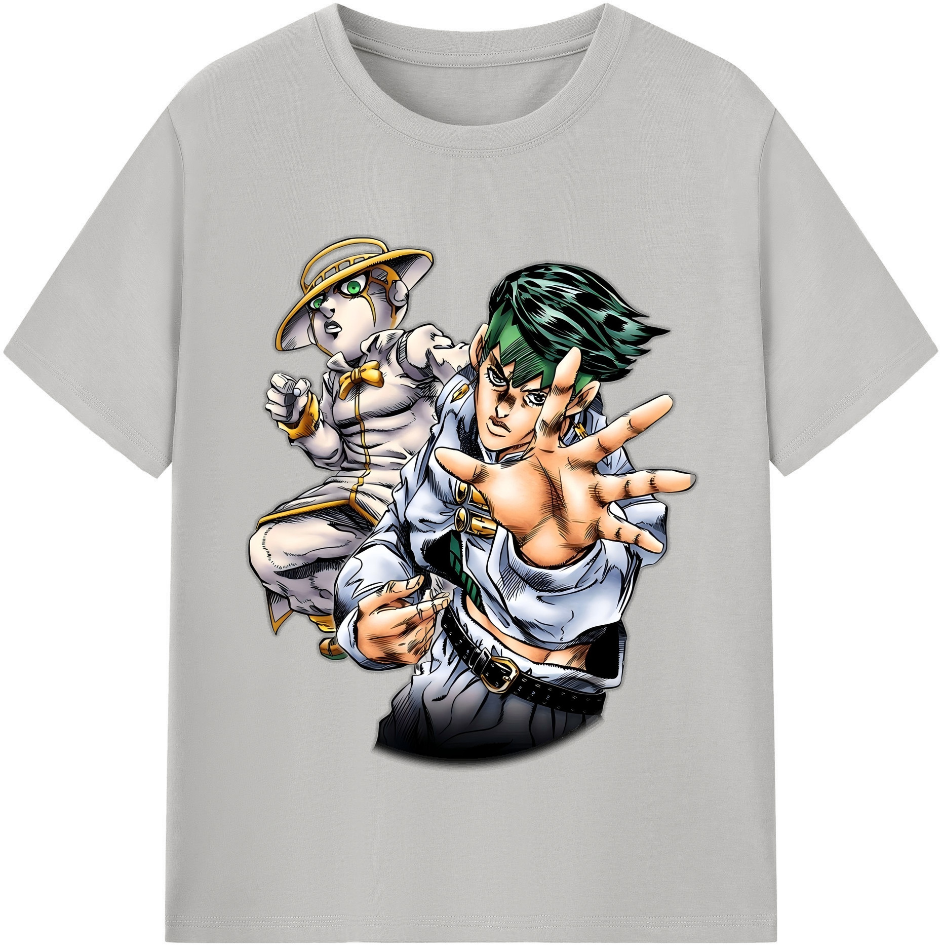 （画像用） ジョジョの奇妙な冒険 岸辺 露伴（きしべ ろはん） JoJo's Bizarre Adventure Rohan Kishibe 綿100％半袖Tシャツ（フロントプリント）