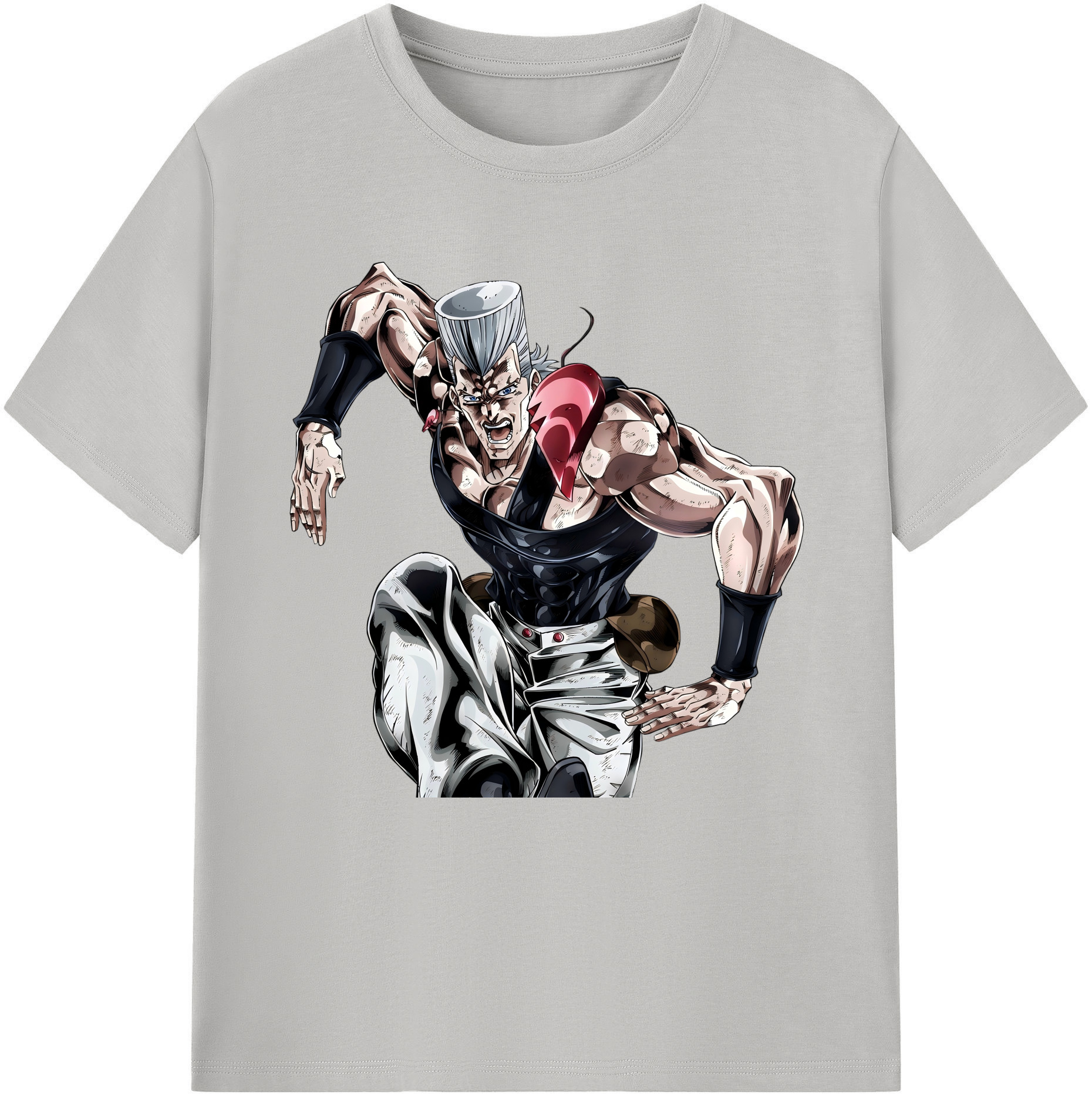 （画像用） ジョジョの奇妙な冒険 ジャン＝ピエール?ポルナレフ JoJo's Bizarre Adventure Jan Pierre Polnareff 綿100％半袖Tシャツ（フロントプリント）
