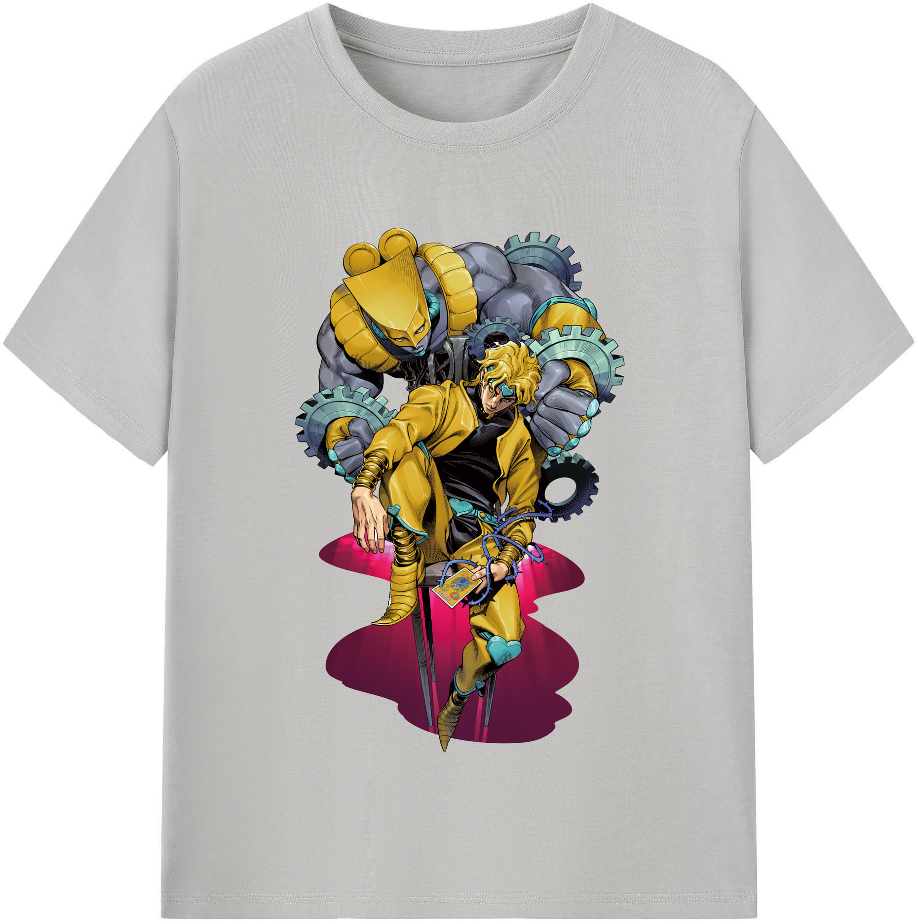（画像用） ジョジョの奇妙な冒険 ディオ?ブランドー JoJo's Bizarre Adventure Dio Brando 綿100％半袖Tシャツ（フロントプリント）