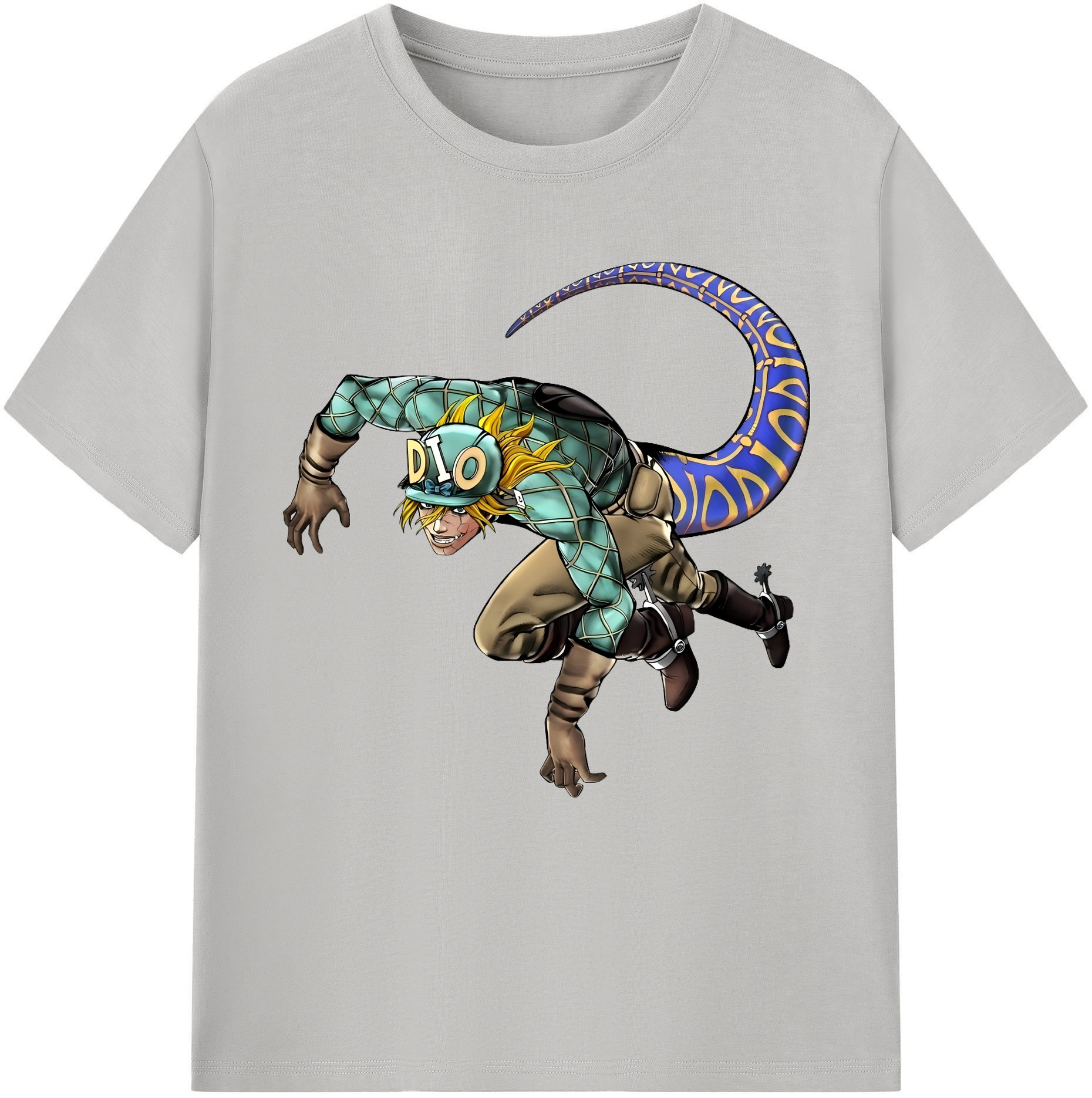 （画像用） ジョジョの奇妙な冒険 ディオ?ブランドー JoJo's Bizarre Adventure Dio Brando 綿100％半袖Tシャツ（フロントプリント）