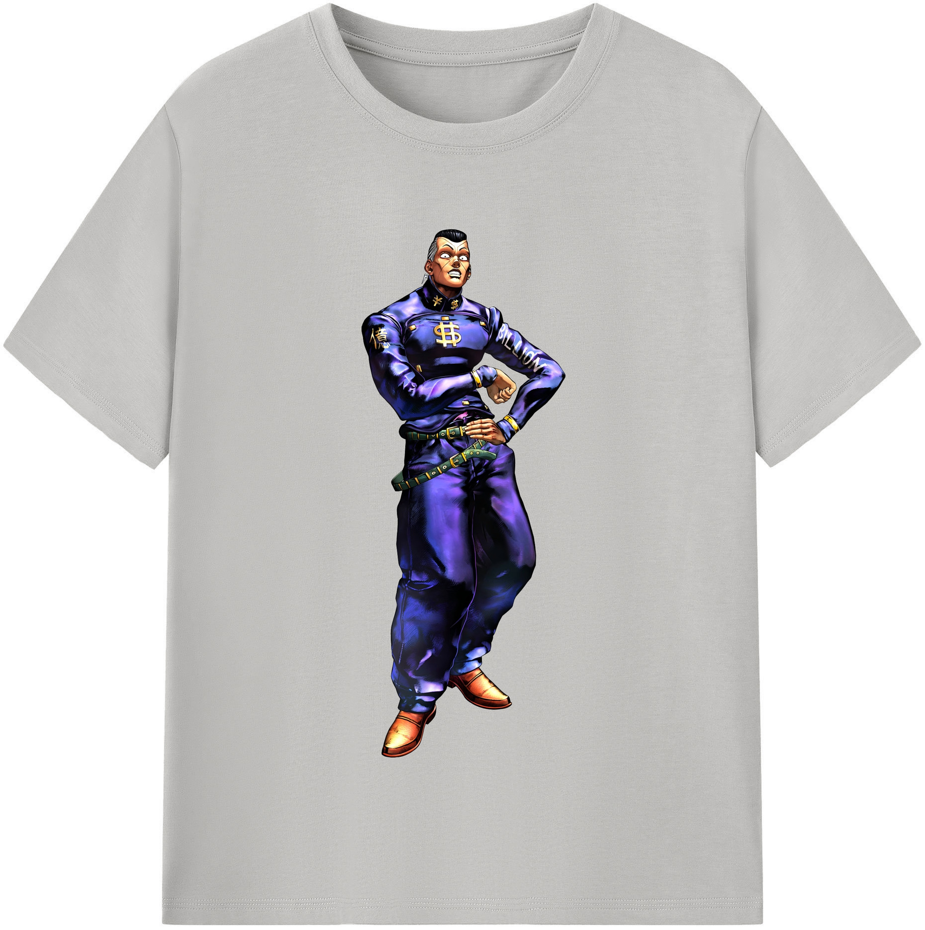 （画像用） ジョジョの奇妙な冒険 虹村億泰 にじむら おくやす JoJo's Bizarre Adventure Nijimura Okuyasu 綿100％半袖Tシャツ（フロントプリント）